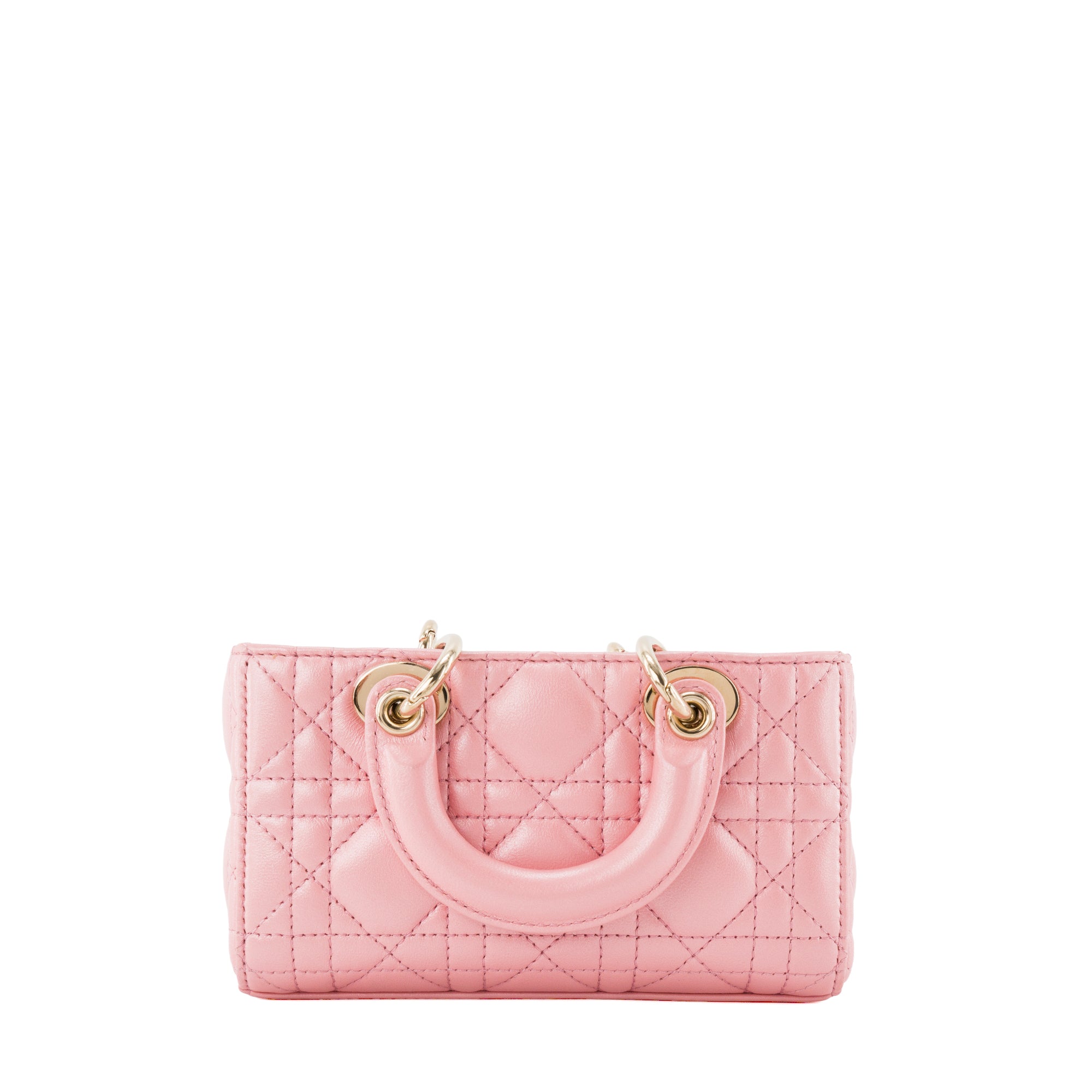 DIOR - Sac à bandoulière Lady D-Joy Dior en cuir irisé rose