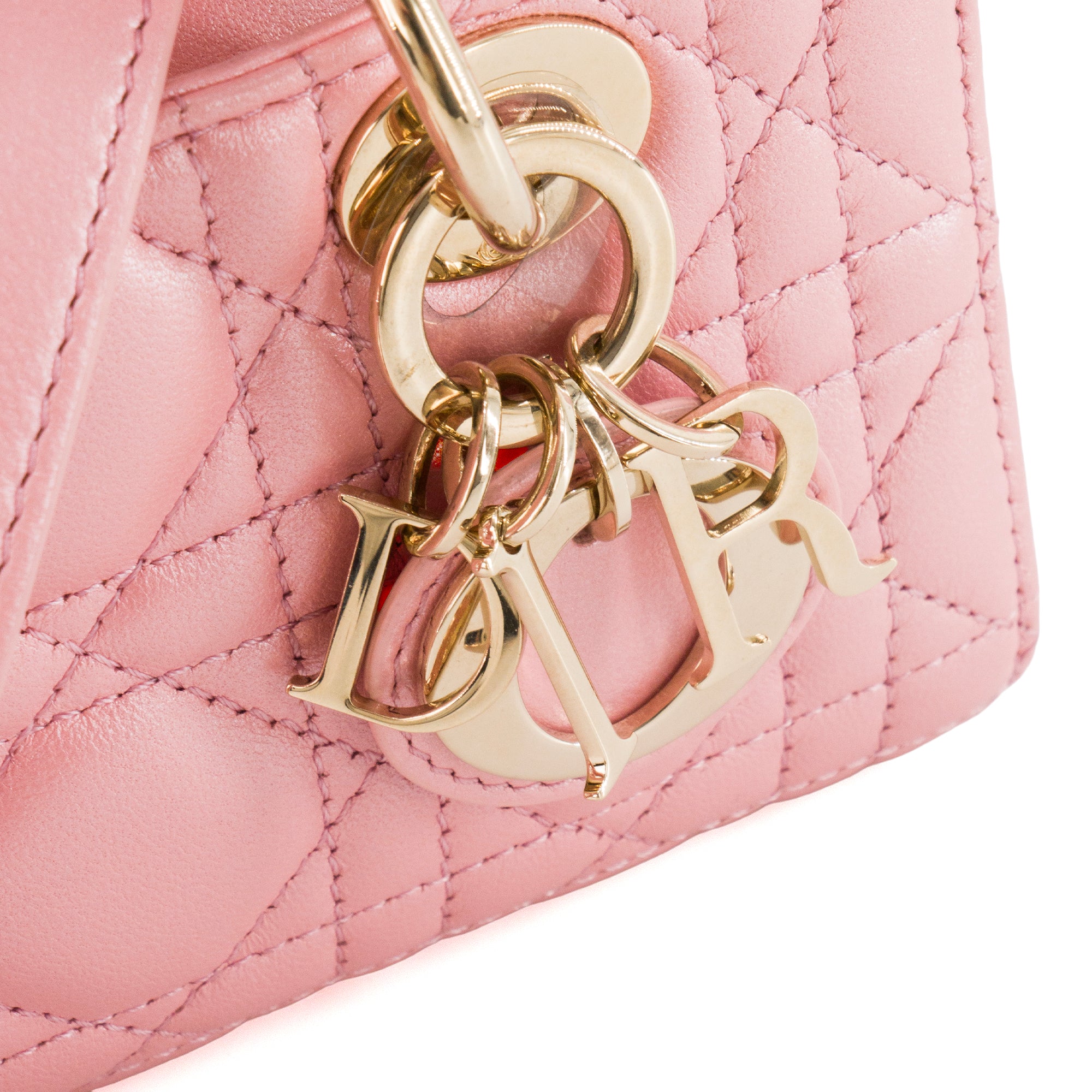 DIOR - Sac à bandoulière Lady D-Joy Dior en cuir irisé rose