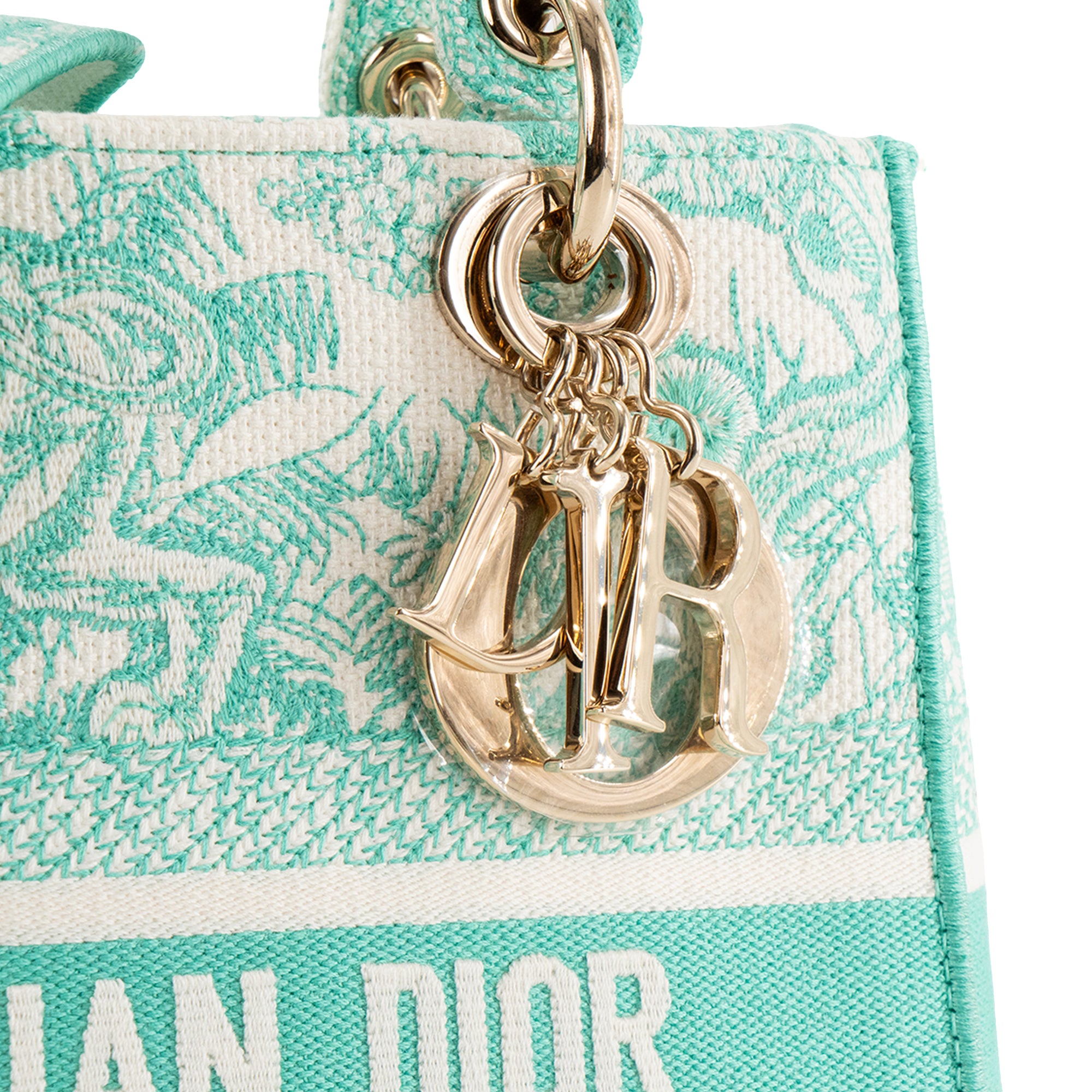 DIOR - Sac à bandoulière Lady D-Lite Dior en toile blanche et bleue