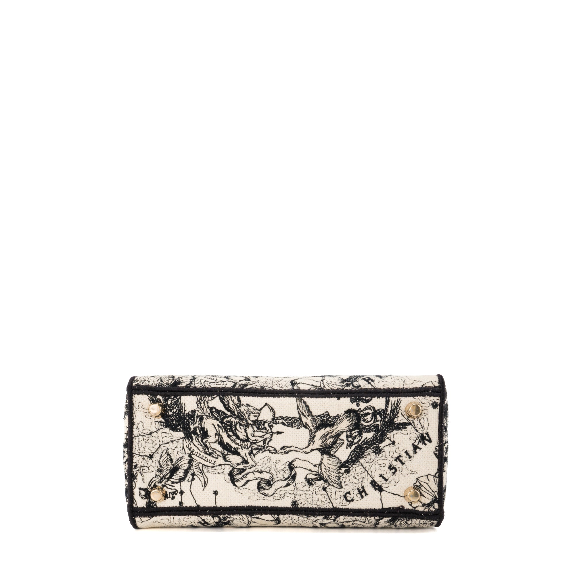 DIOR - Sac à bandoulière Lady D-Lite Dior en toile noire et blanche