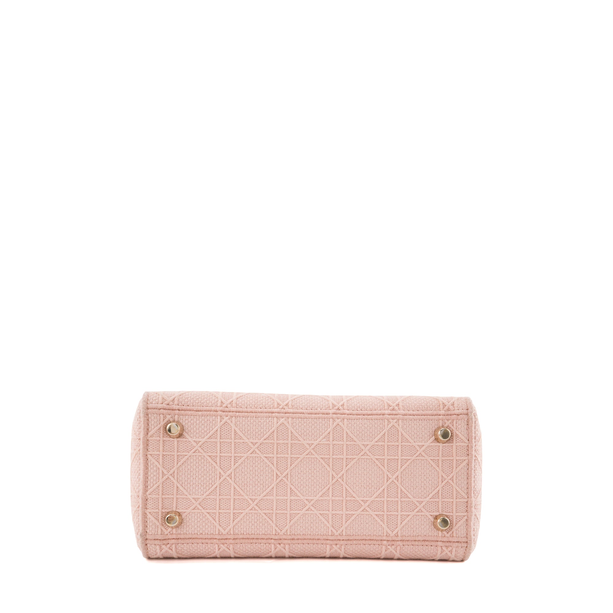 DIOR - Sac à bandoulière Lady D-Lite medium Dior en toile cannage rose ancien