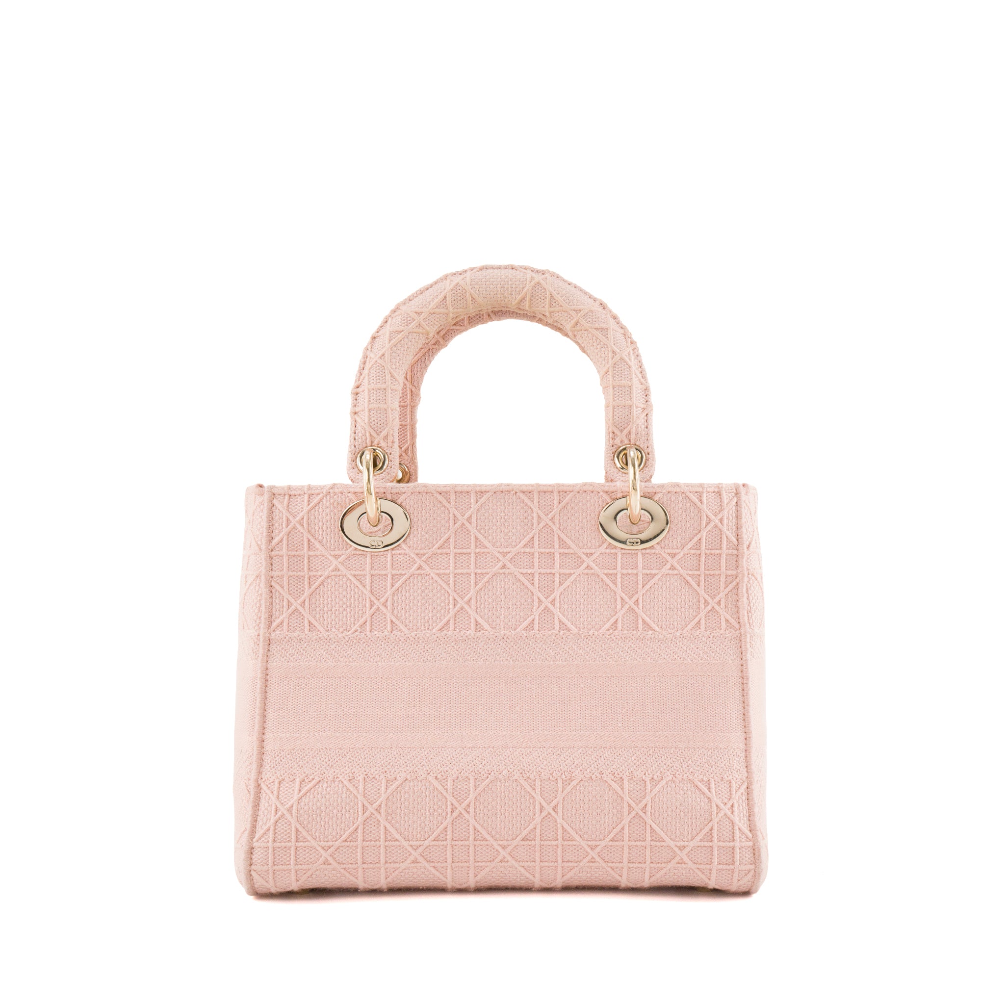 DIOR - Sac à bandoulière Lady D-Lite medium Dior en toile cannage rose ancien