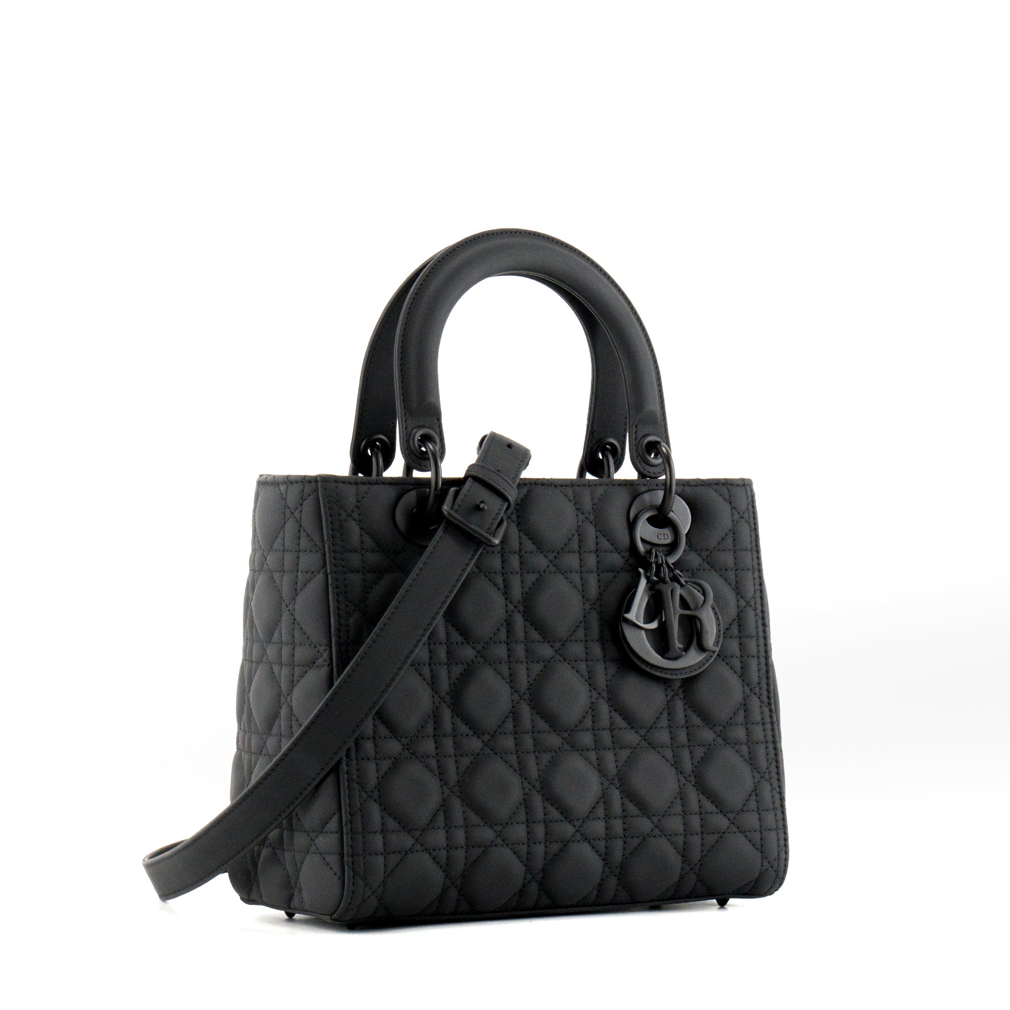 DIOR - Sac à bandoulière Lady Dior en cuir lisse noir édition limitée So Black