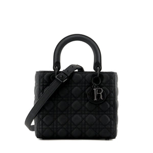 DIOR - Sac à bandoulière Lady Dior en cuir lisse noir édition limitée So Black