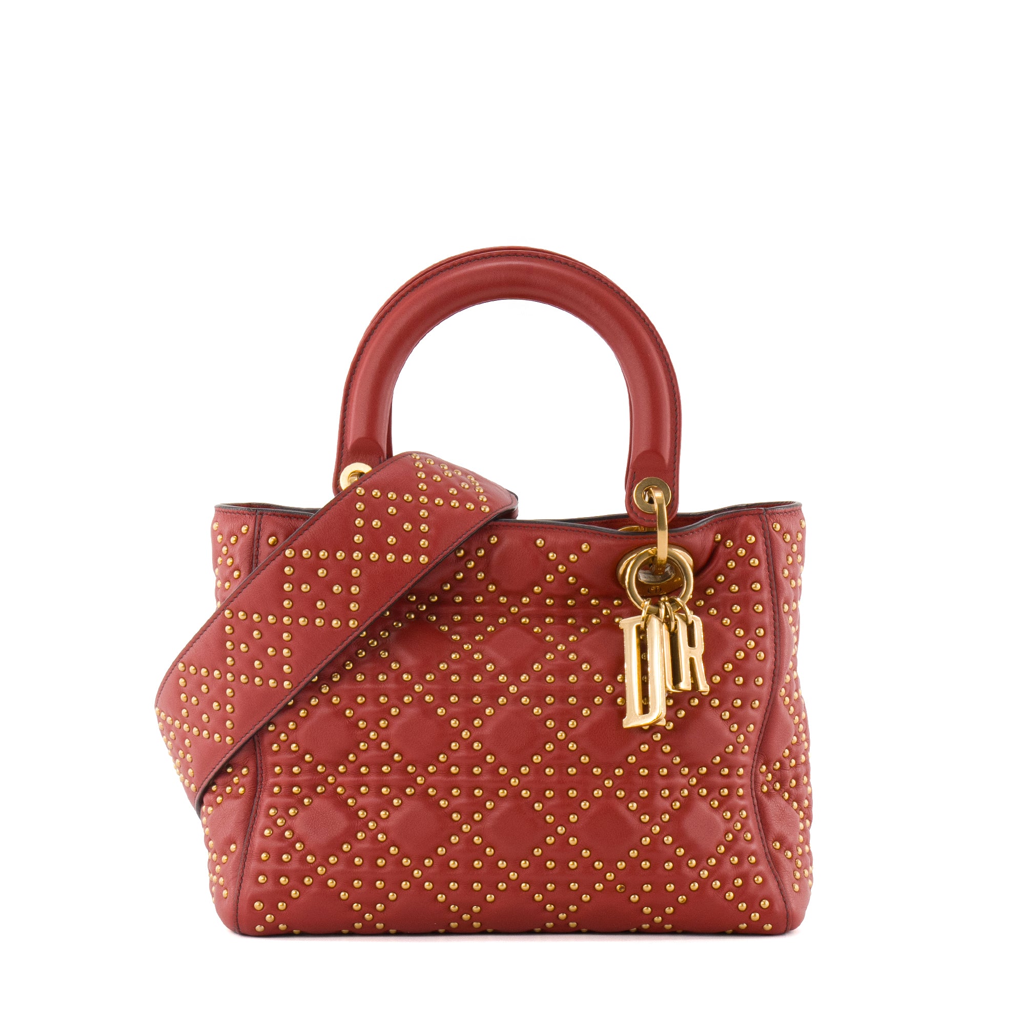 DIOR - Sac à bandoulière Lady Dior en cuir rouge édition limitée