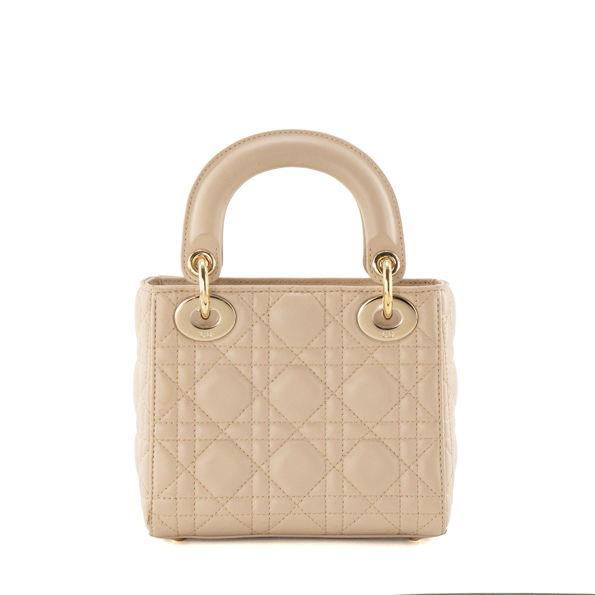 DIOR - Sac à bandoulière Lady Dior mini Dior en cuir cannage beige