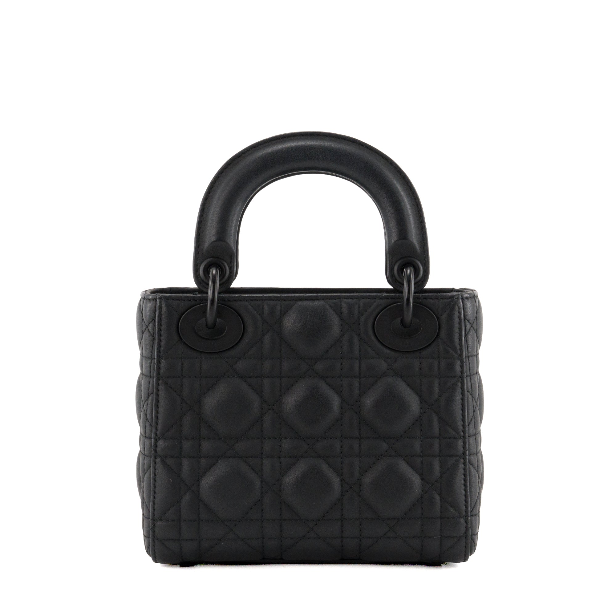 DIOR - Sac à bandoulière Lady Dior mini Dior en cuir cannage full black