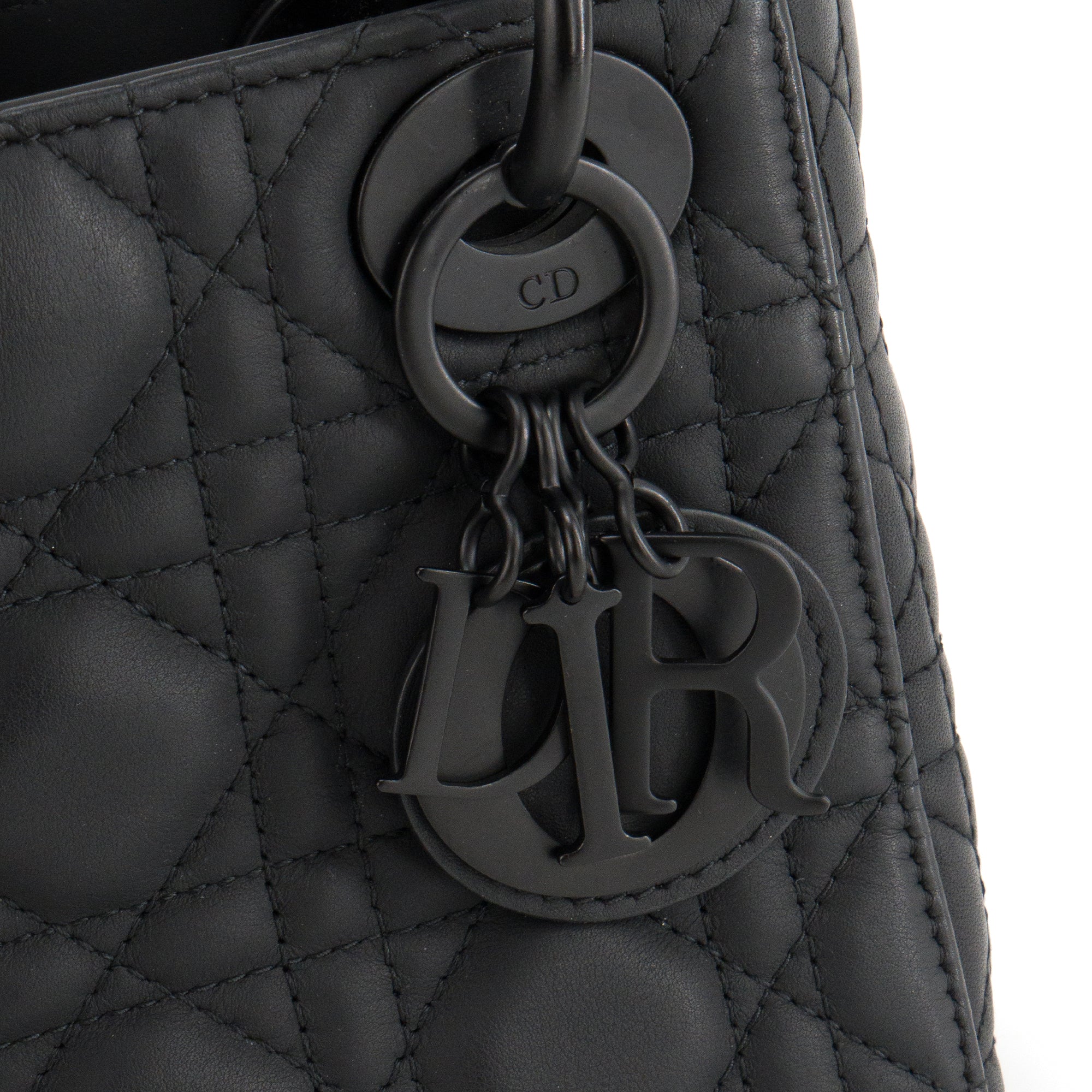 DIOR - Sac à bandoulière Lady Dior mini Dior en cuir cannage full black