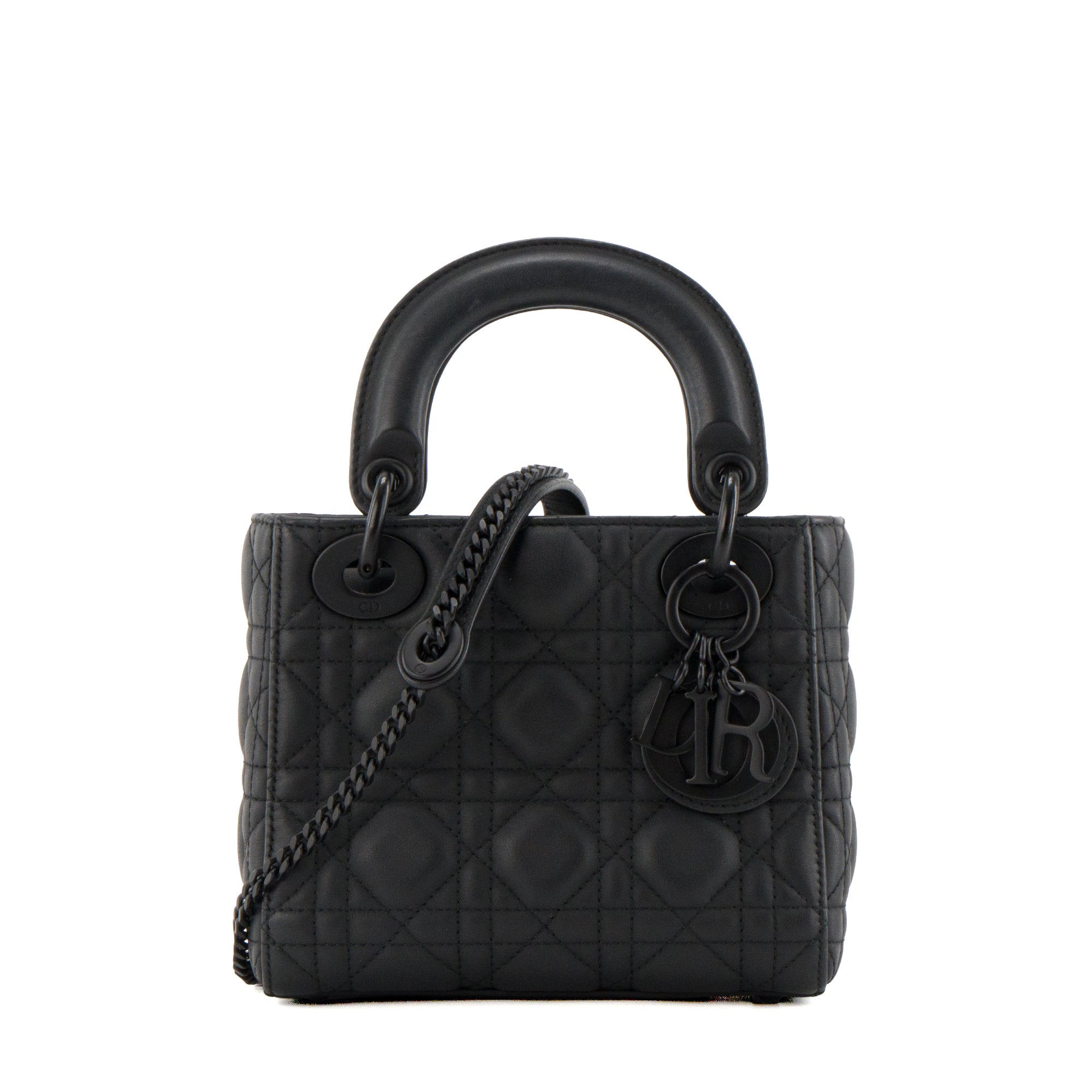 DIOR - Sac à bandoulière Lady Dior mini Dior en cuir cannage full black
