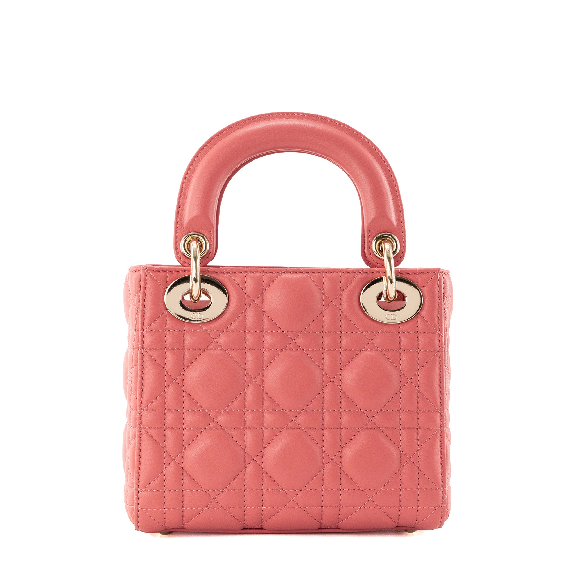 DIOR - Sac à bandoulière Lady Dior mini Dior en cuir cannage rose