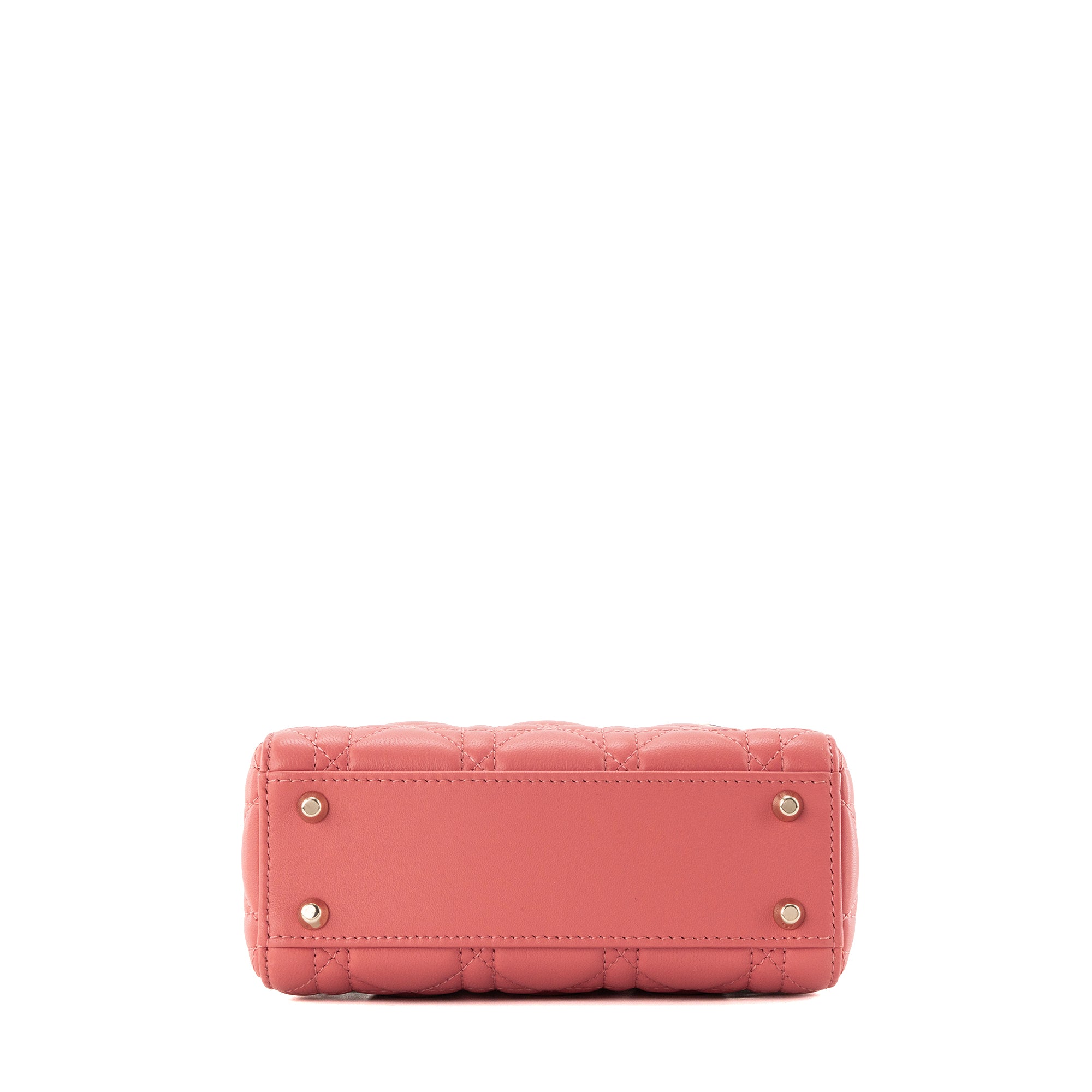DIOR - Sac à bandoulière Lady Dior mini Dior en cuir cannage rose