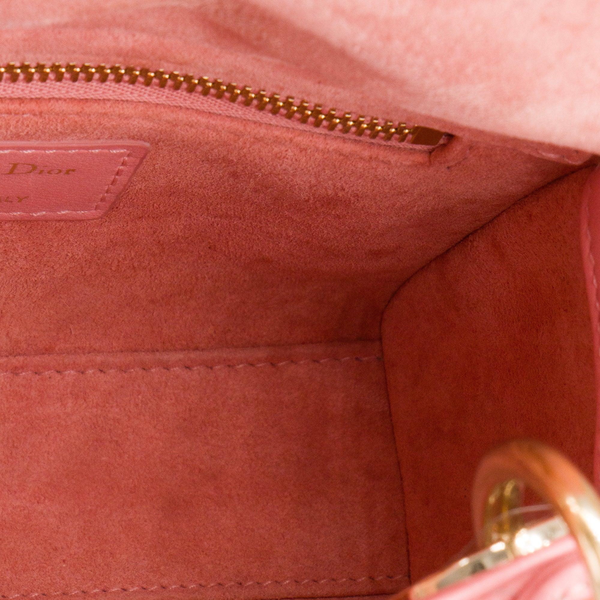 DIOR - Sac à bandoulière Lady Dior mini Dior en cuir cannage rose