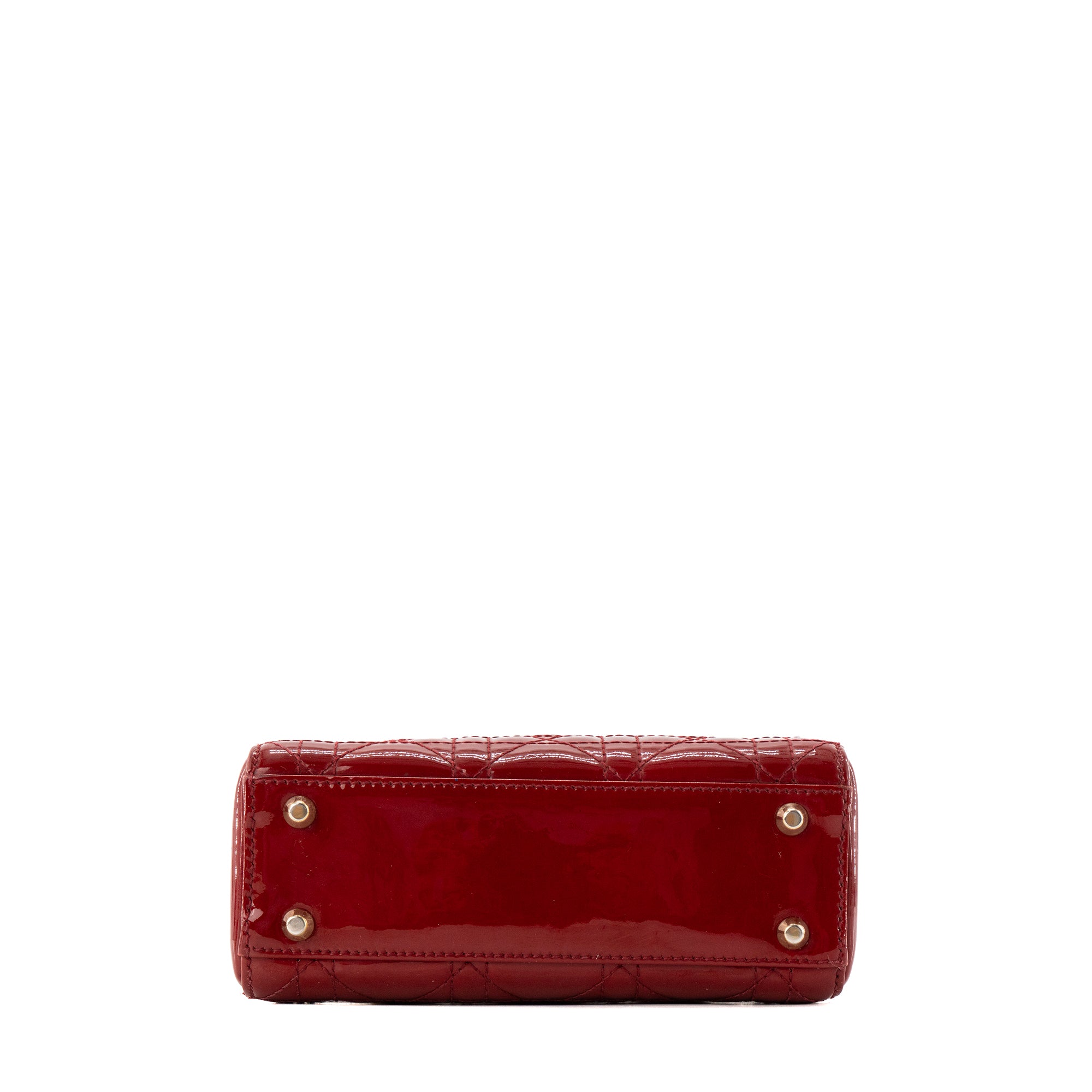 DIOR - Sac à bandoulière Lady Dior mini Dior en cuir verni rouge