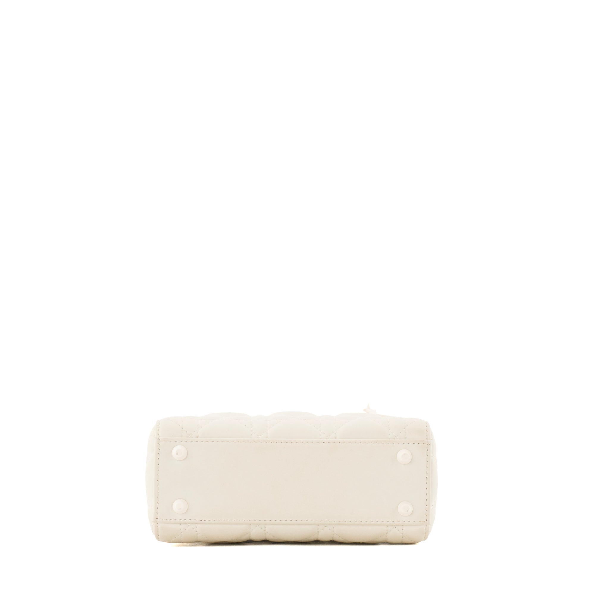 DIOR - Sac à bandoulière Lady Dior mini en cuir cannage écru