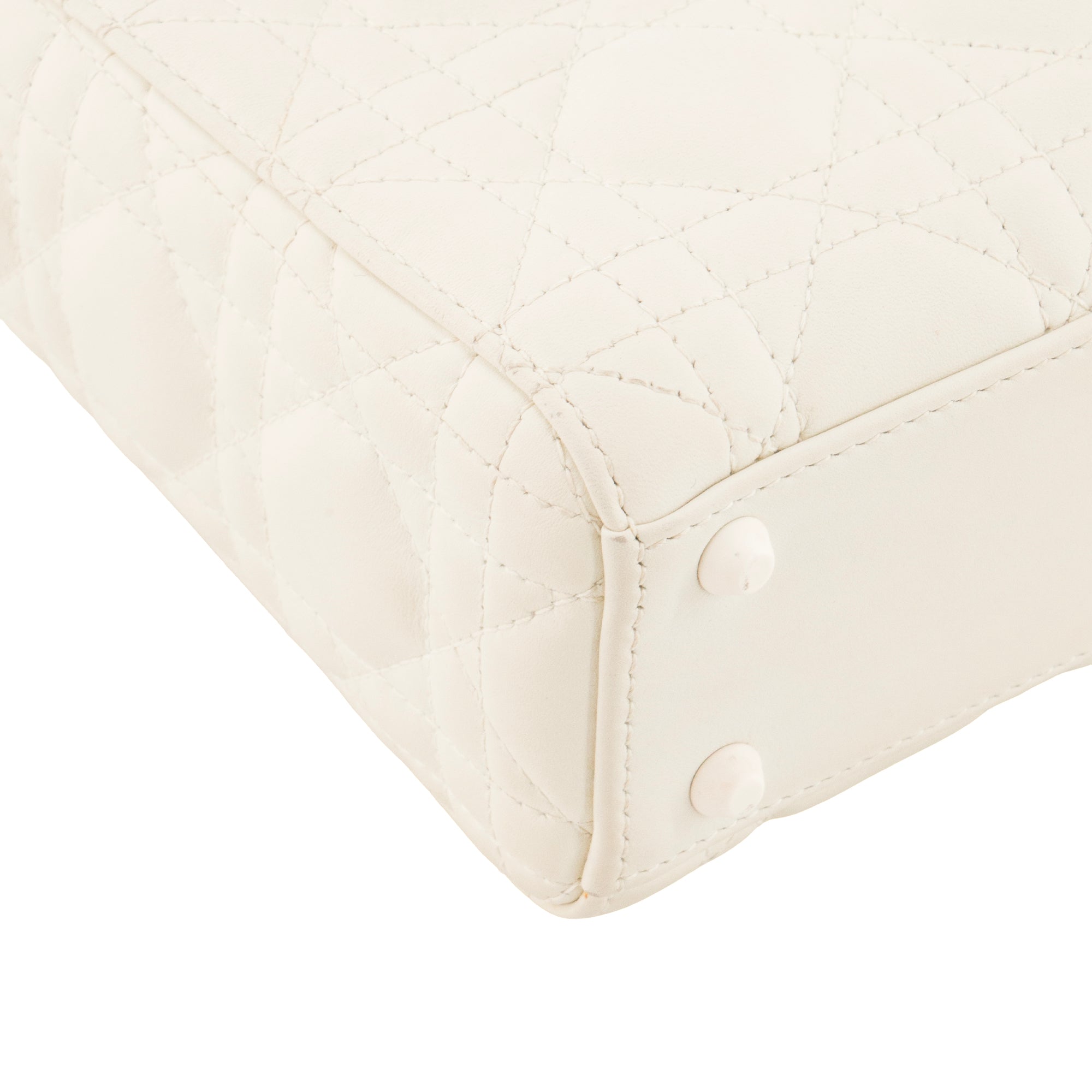 DIOR - Sac à bandoulière Lady Dior mini en cuir cannage écru