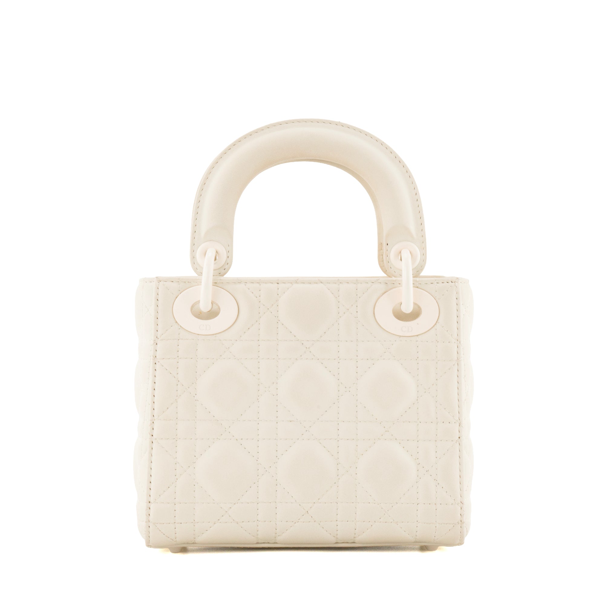 DIOR - Sac à bandoulière Lady Dior mini en cuir cannage écru