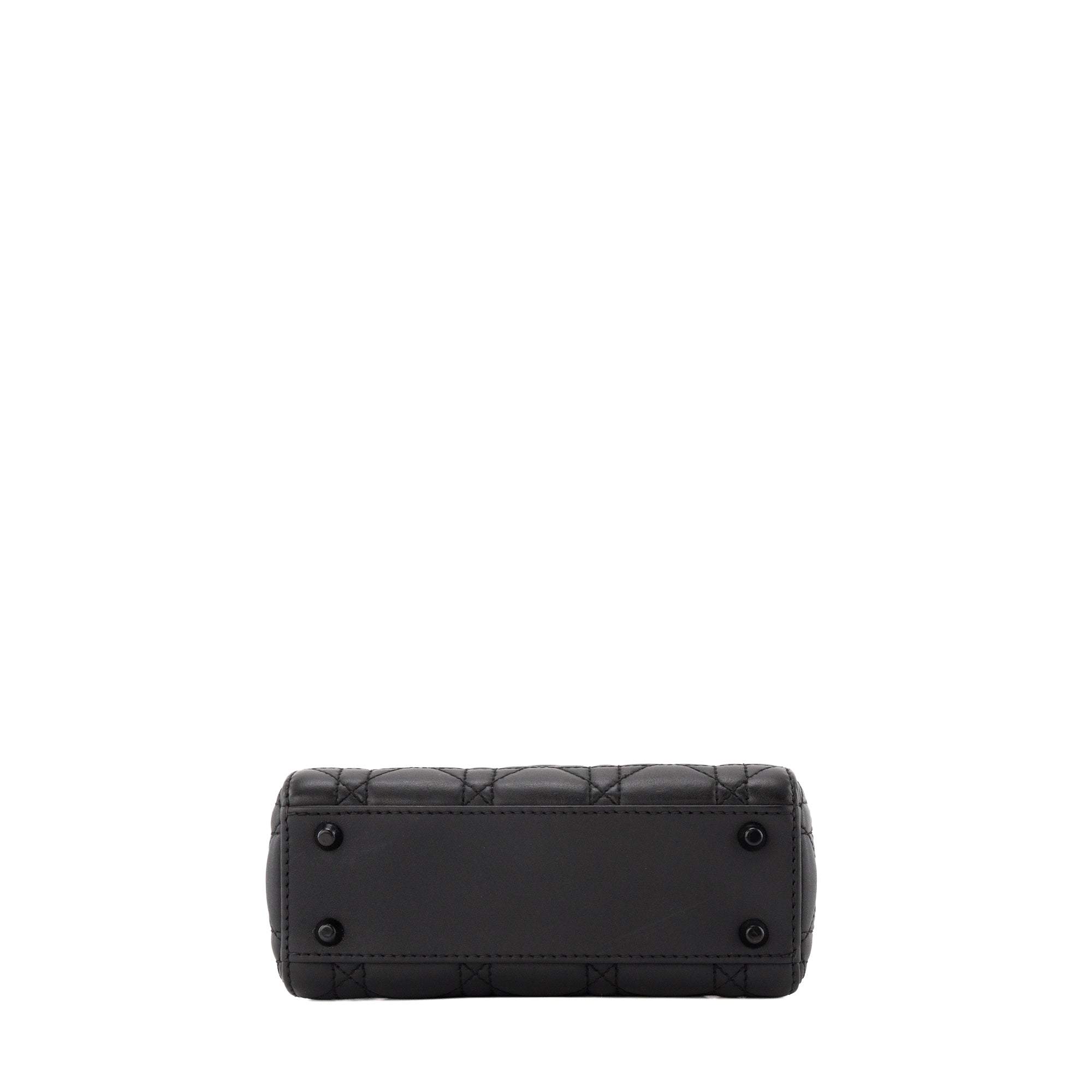 DIOR - Sac à bandoulière Lady Dior mini en cuir cannage full black