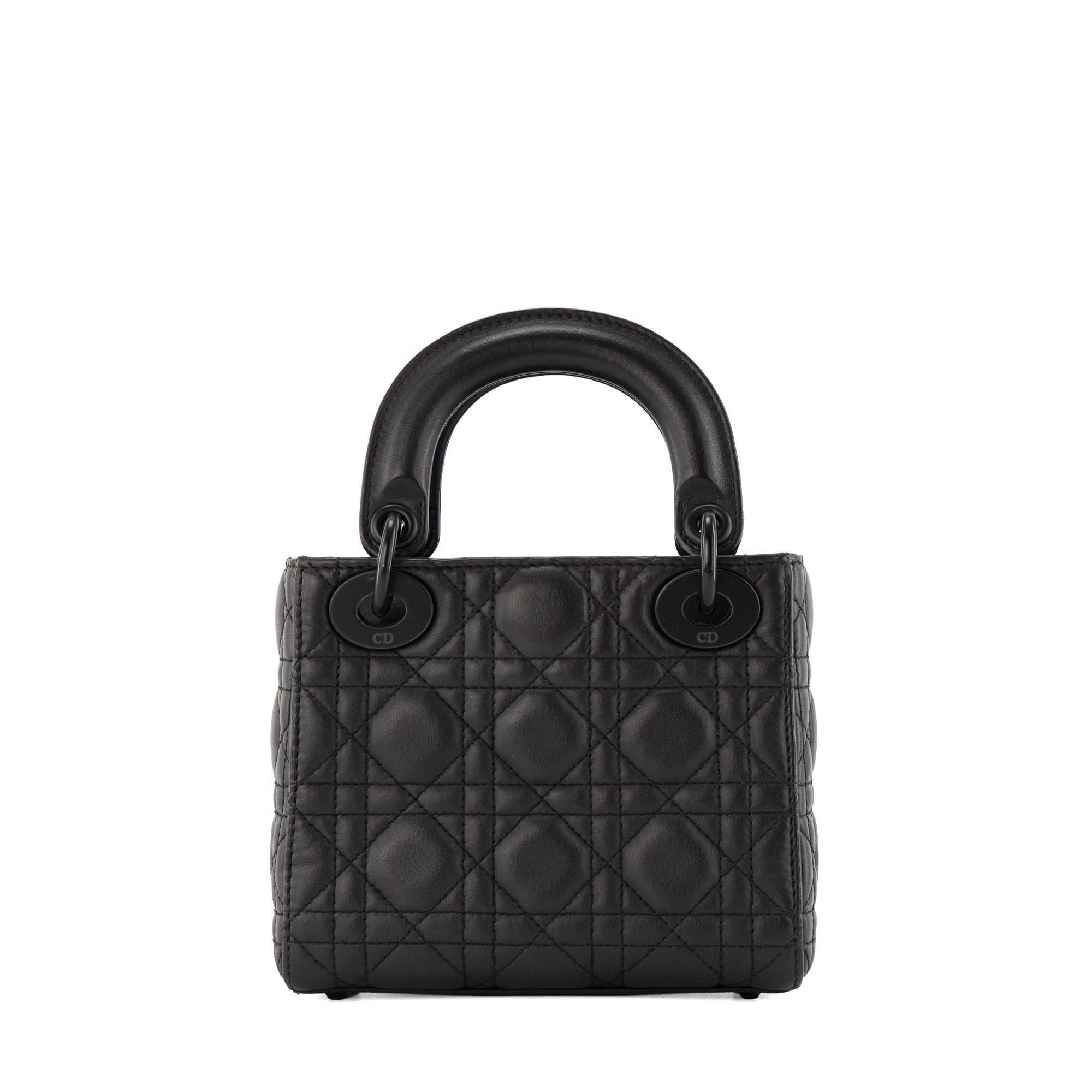 DIOR - Sac à bandoulière Lady Dior mini en cuir cannage full black