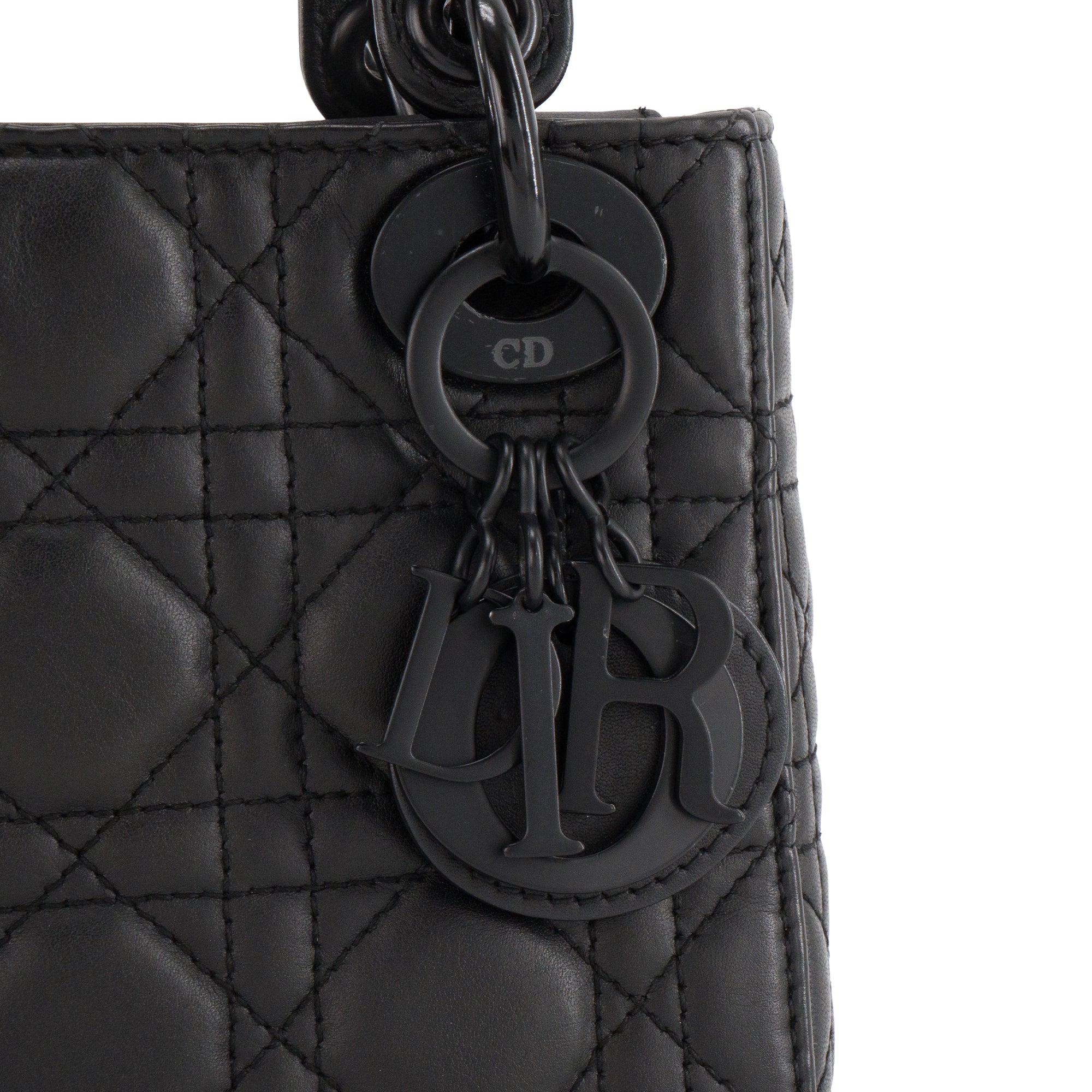 DIOR - Sac à bandoulière Lady Dior mini en cuir cannage full black