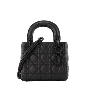 DIOR - Sac à bandoulière Lady Dior mini en cuir cannage full black
