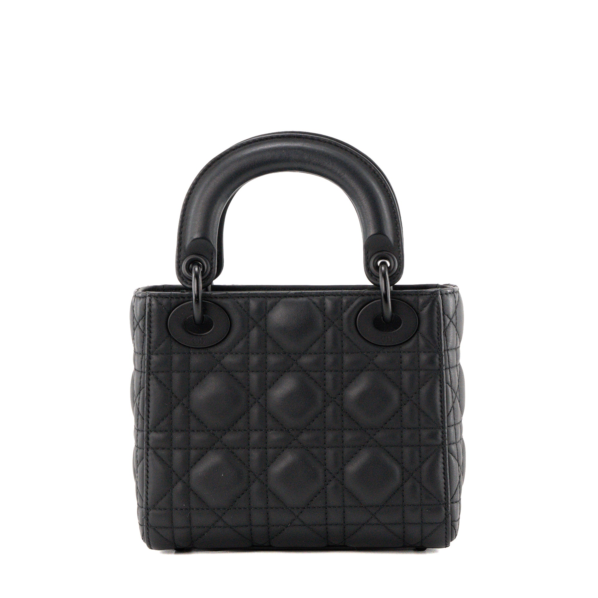 DIOR - Sac à bandoulière Lady Dior mini en cuir cannage noir