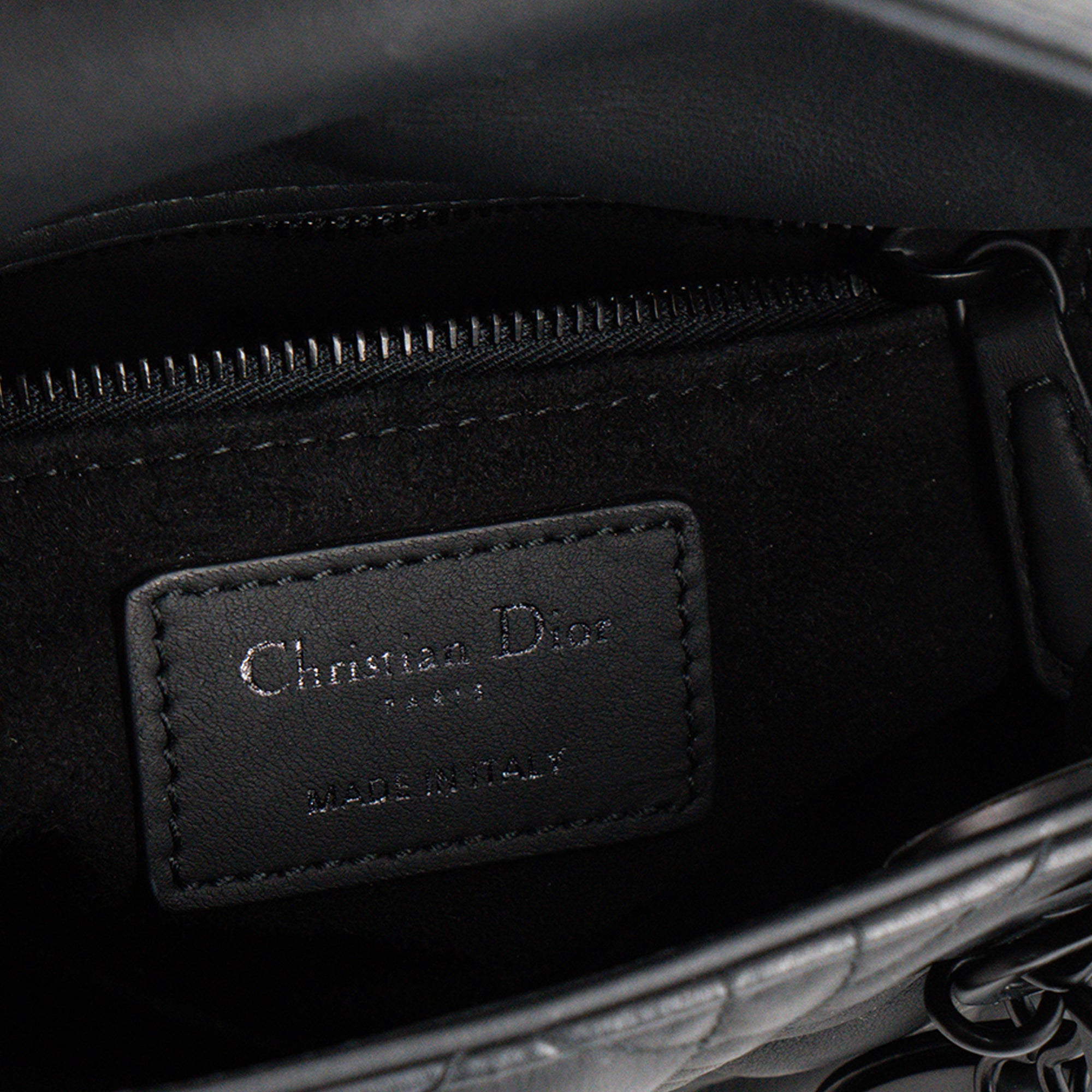 DIOR - Sac à bandoulière Lady Dior mini en cuir cannage noir