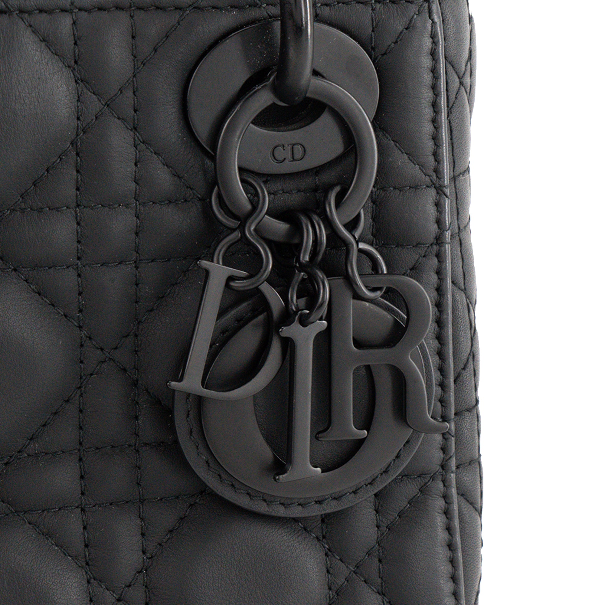 DIOR - Sac à bandoulière Lady Dior mini en cuir cannage noir