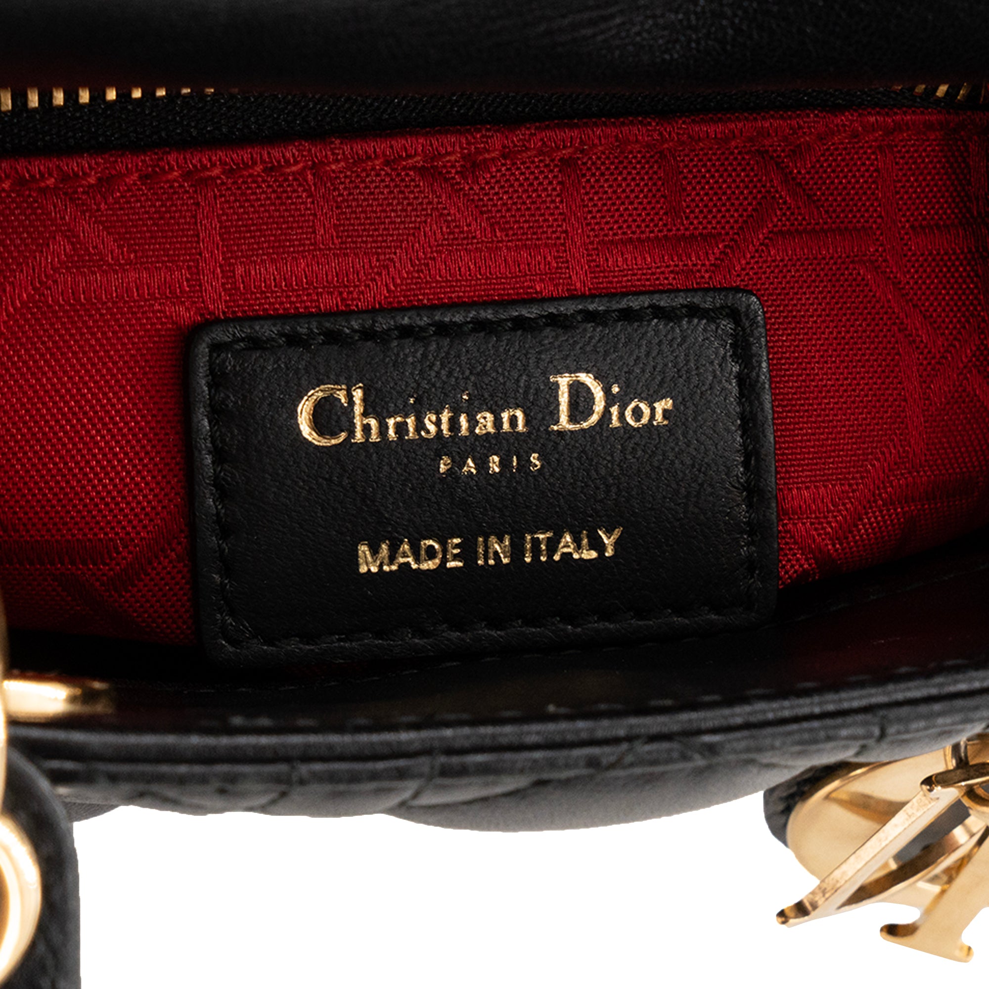 DIOR - Sac à bandoulière Lady Dior Mini en cuir cannage noir