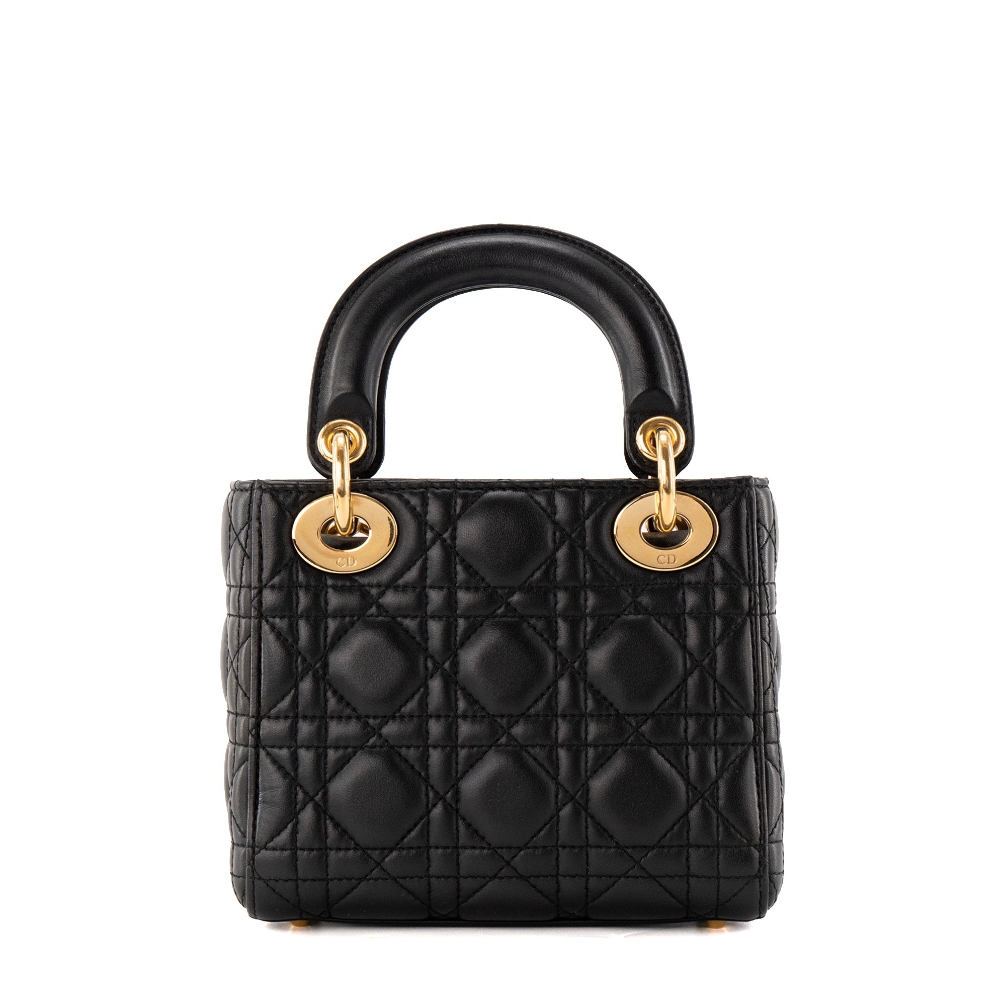 DIOR - Sac à bandoulière Lady Dior Mini en cuir cannage noir