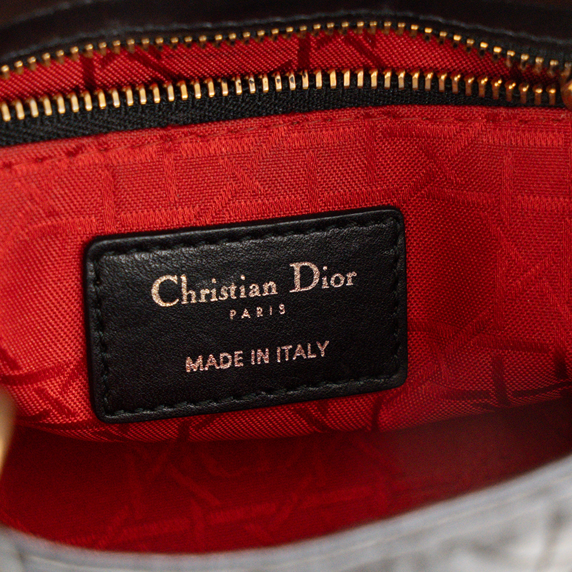 DIOR - Sac à bandoulière Lady Dior Mini en cuir cannage noir