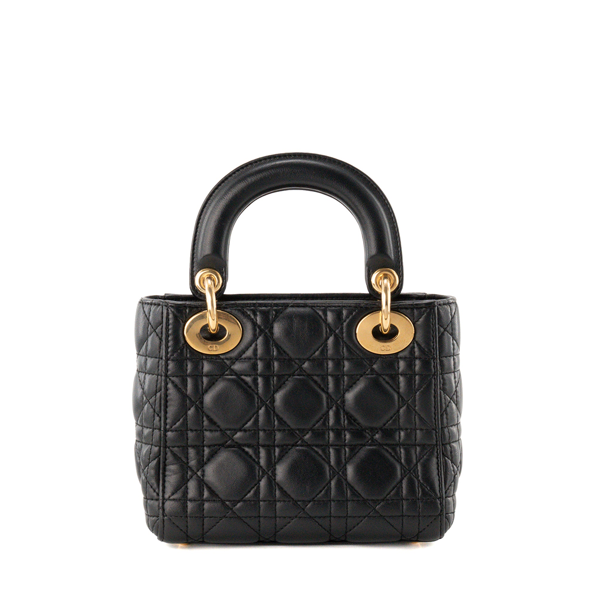 DIOR - Sac à bandoulière Lady Dior Mini en cuir cannage noir