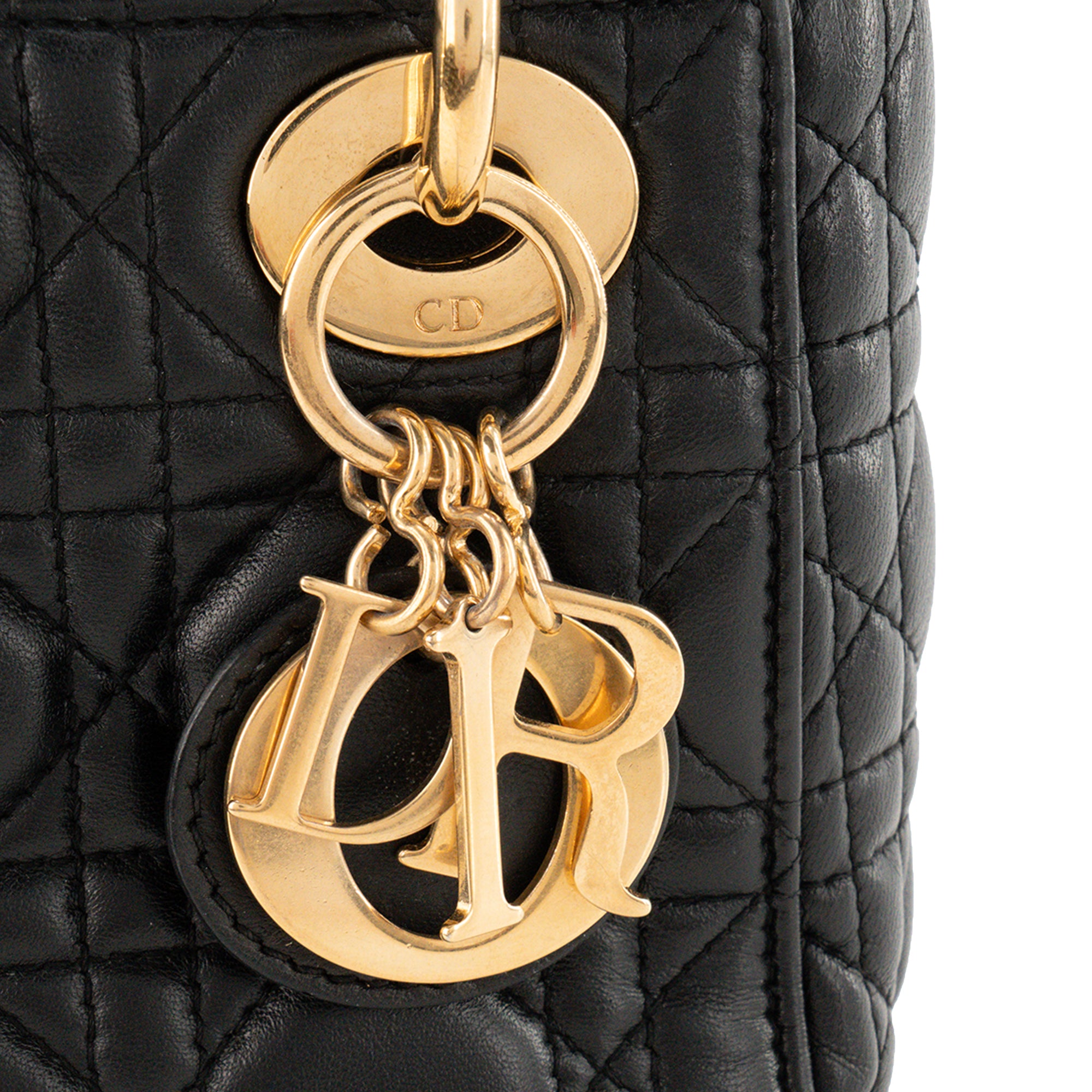DIOR - Sac à bandoulière Lady Dior Mini en cuir cannage noir