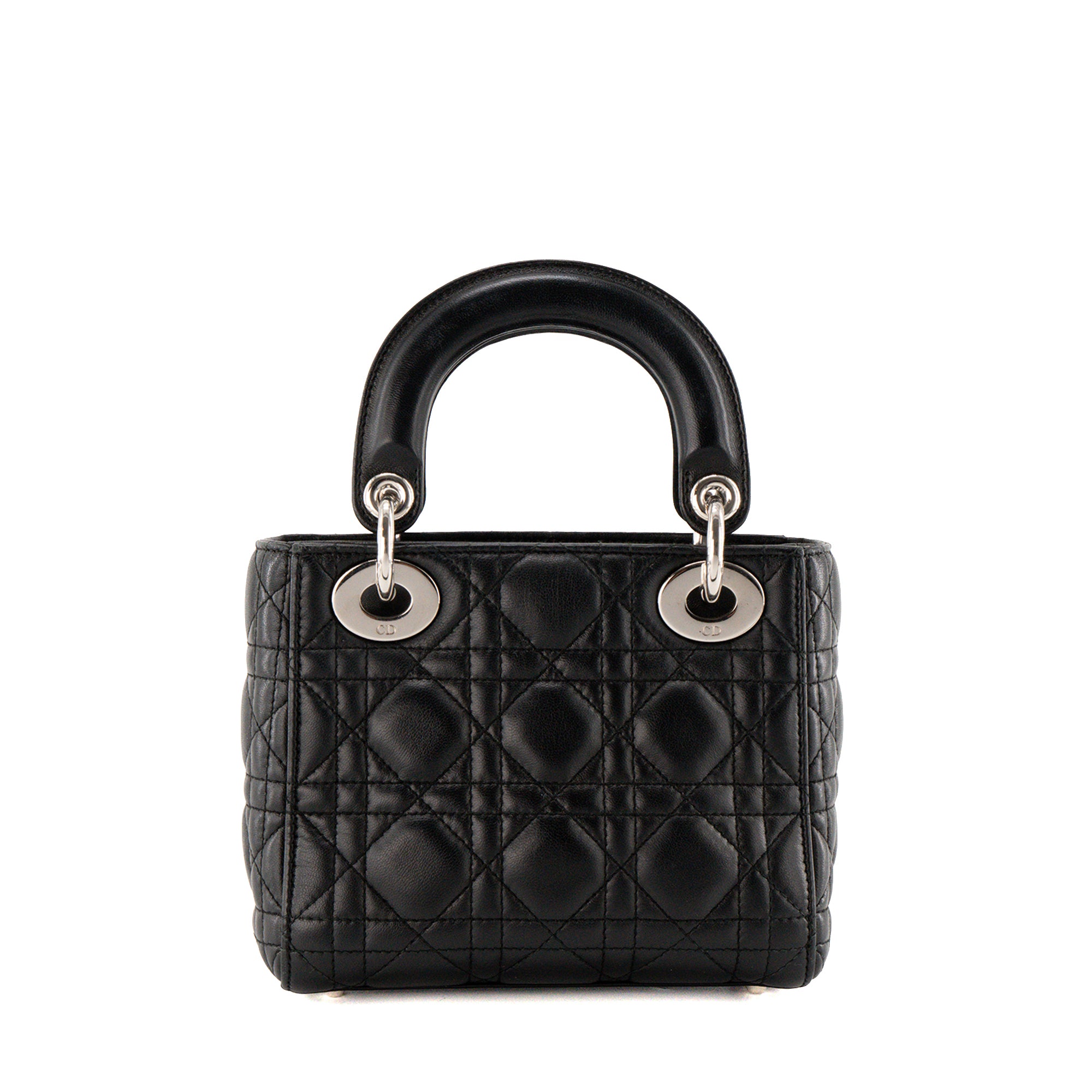 DIOR - Sac à bandoulière Lady Dior mini en cuir cannage noir
