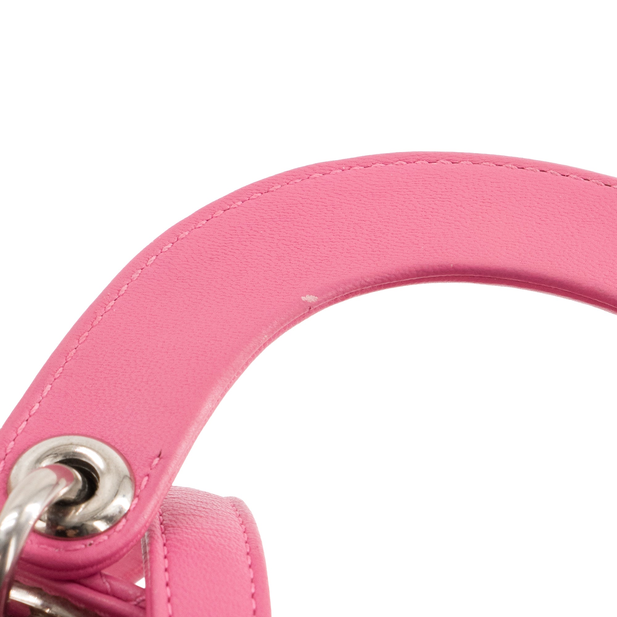 DIOR - Sac à bandoulière Lady Dior mini en cuir cannage rose