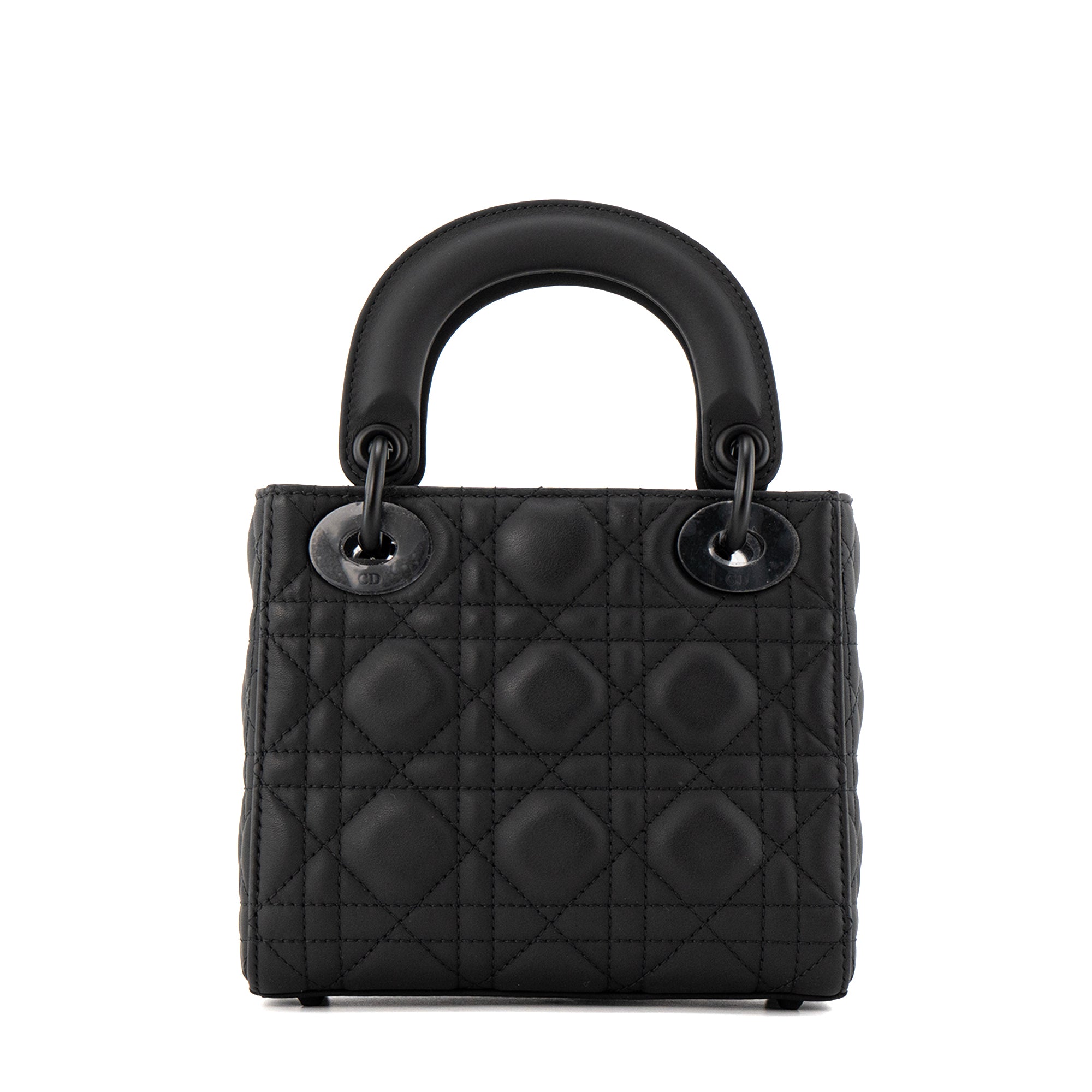 DIOR - Sac à bandoulière Lady Dior mini en cuir noir so black