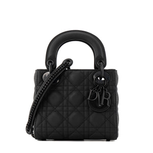DIOR - Sac à bandoulière Lady Dior mini en cuir noir so black