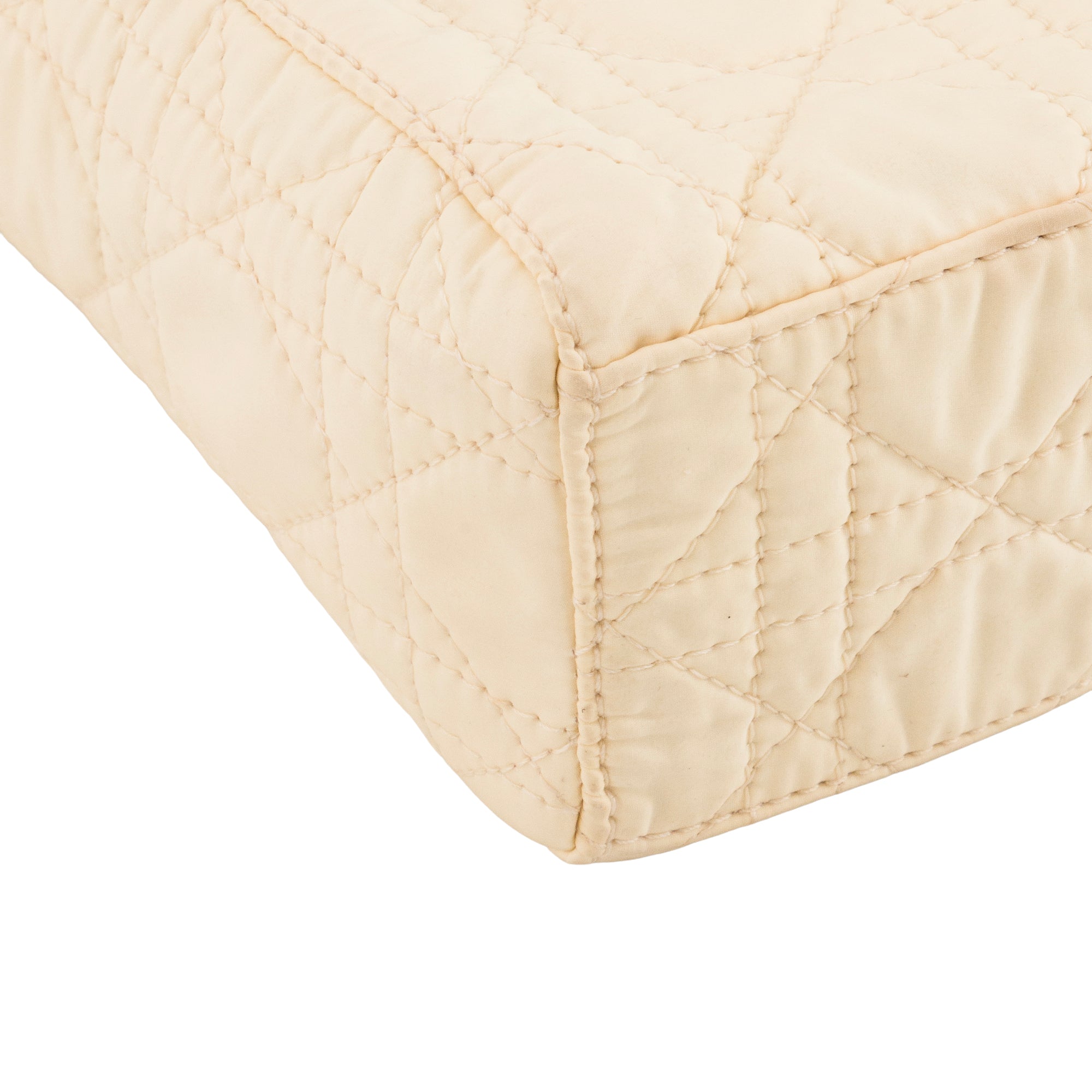 DIOR - Sac à bandoulière Lady Dior mini en toile cannage jaune clair et acétate transparent