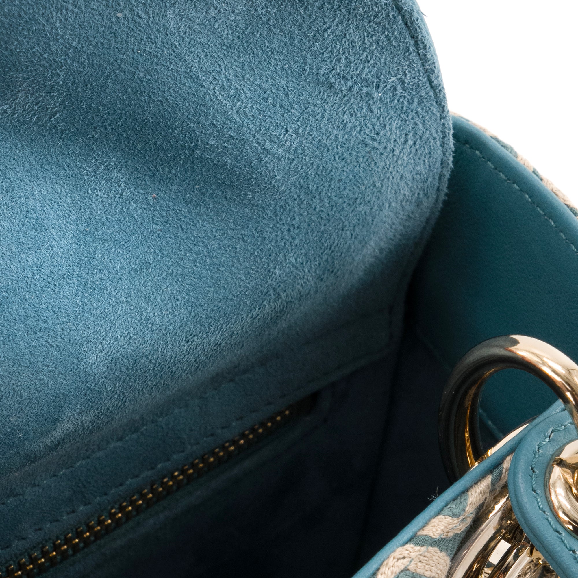 DIOR - Sac à bandoulière Lady Dior mini en toile et cuir bleu édition limitée