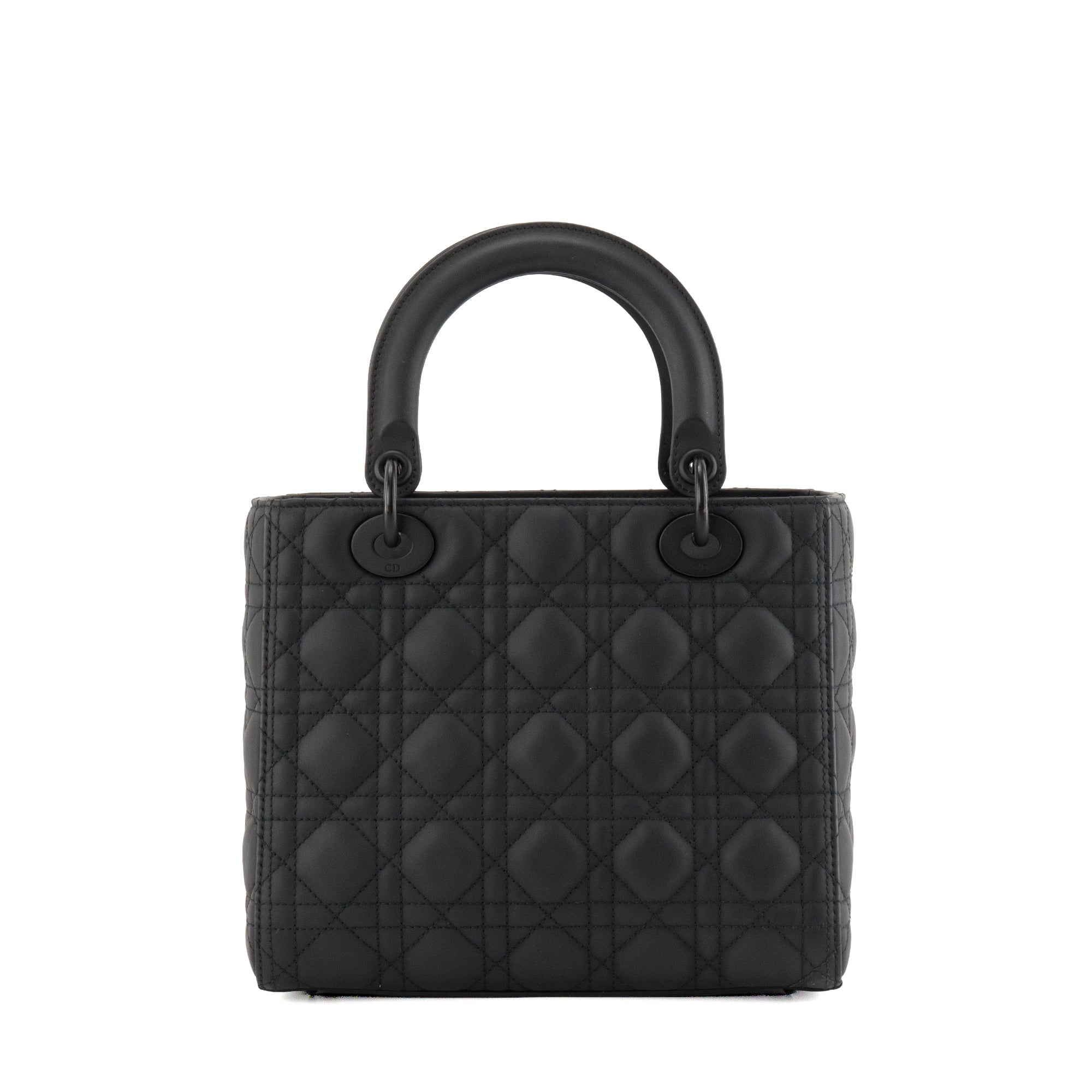DIOR - Sac à bandoulière Lady Dior Moyen Dior en cuir cannage full black