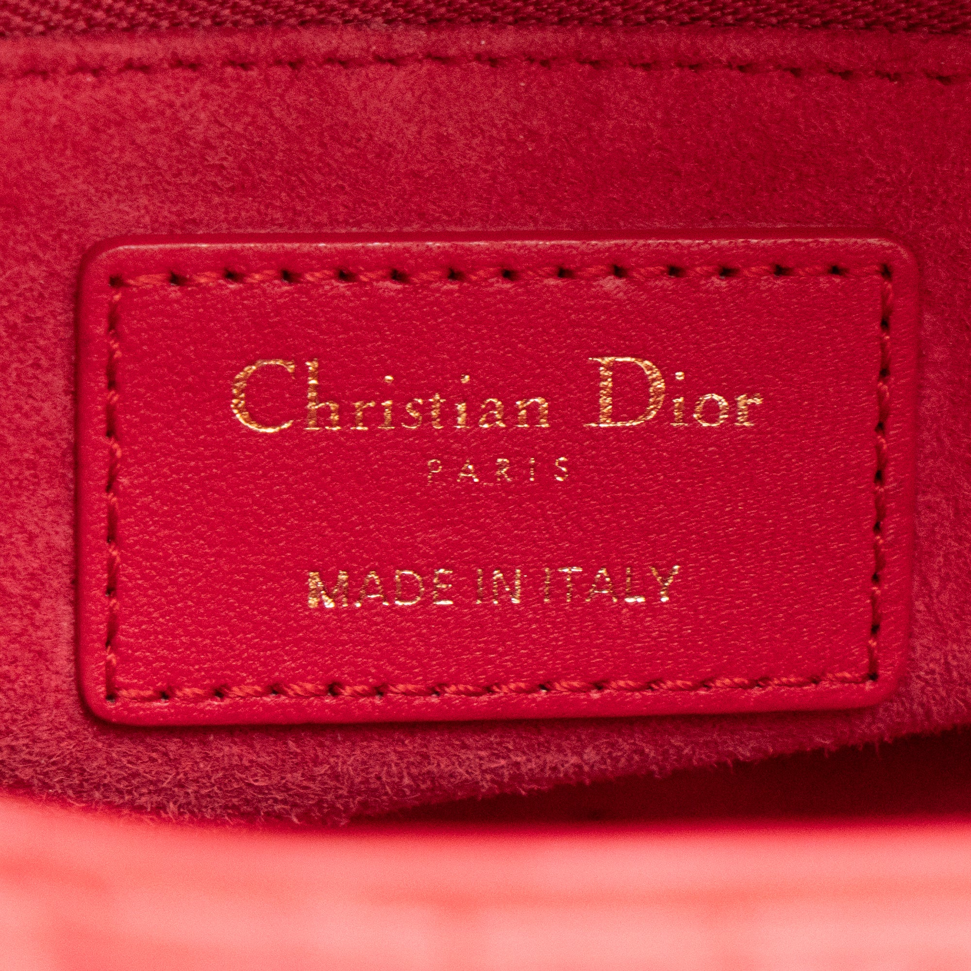 DIOR - Sac à bandoulière Lady Dior My ABCDior small en cuir lisse rouge