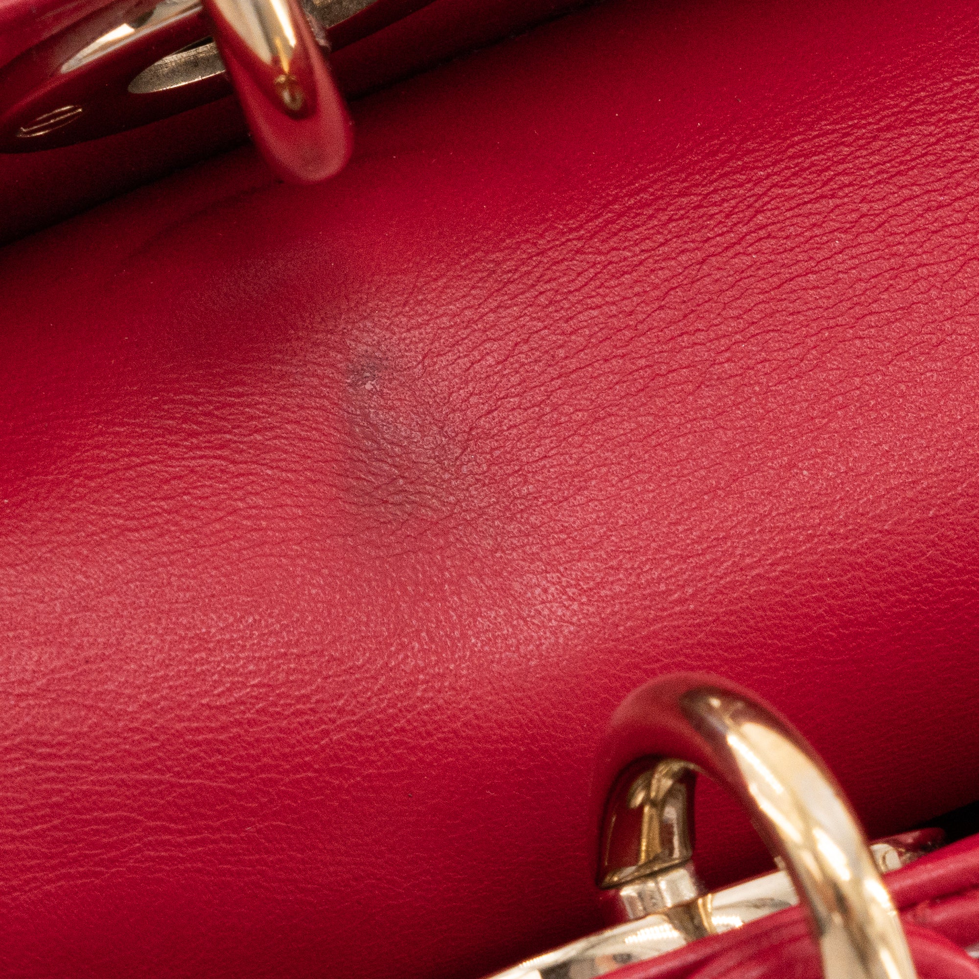 DIOR - Sac à bandoulière Lady Dior My ABCDior small en cuir lisse rouge