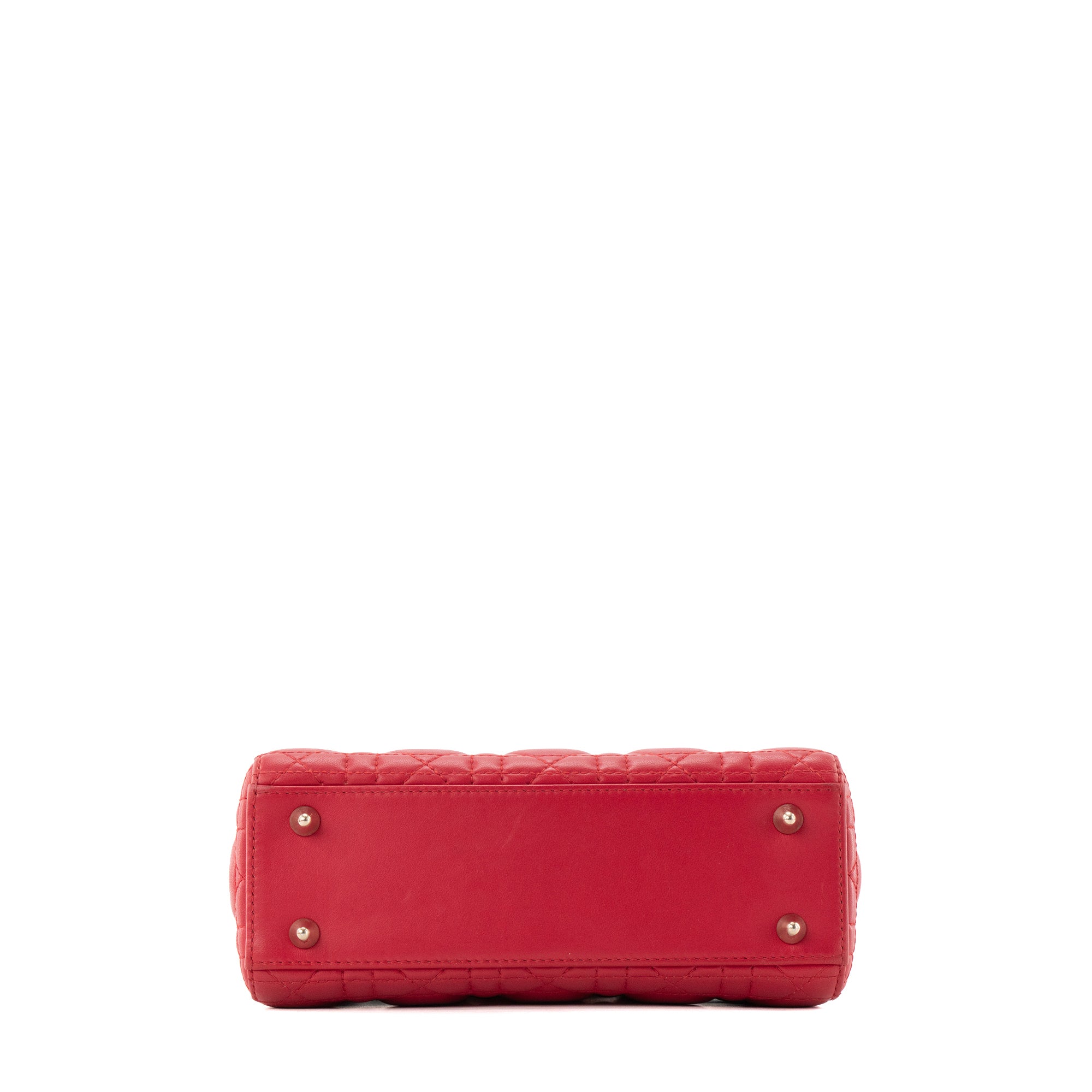DIOR - Sac à bandoulière Lady Dior My ABCDior small en cuir lisse rouge