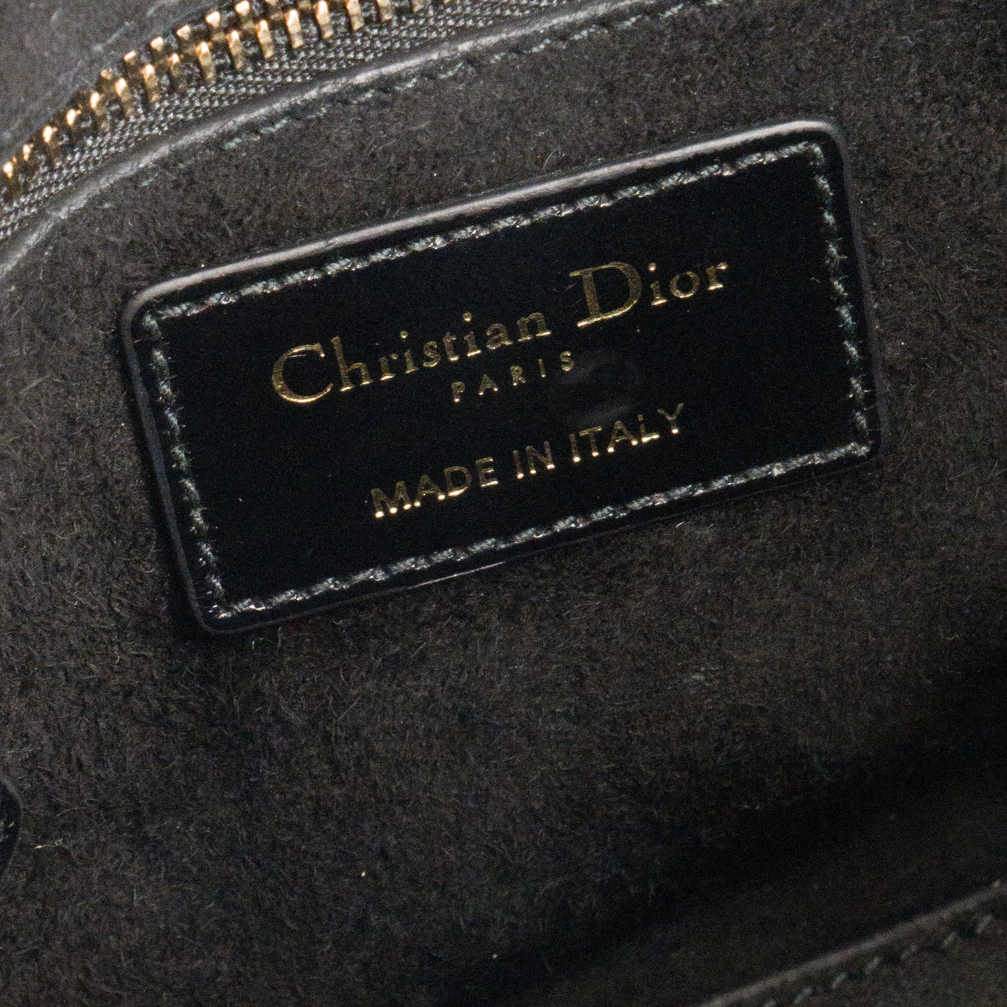 DIOR - Sac à bandoulière Lady Dior small Dior en cuir froissé noir