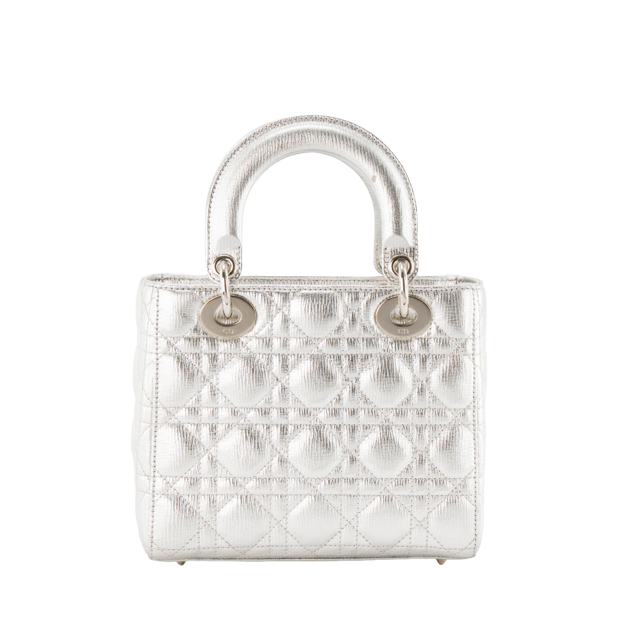 DIOR - Sac à bandoulière Lady Dior Small en cuir grainé métallisé édition limitée