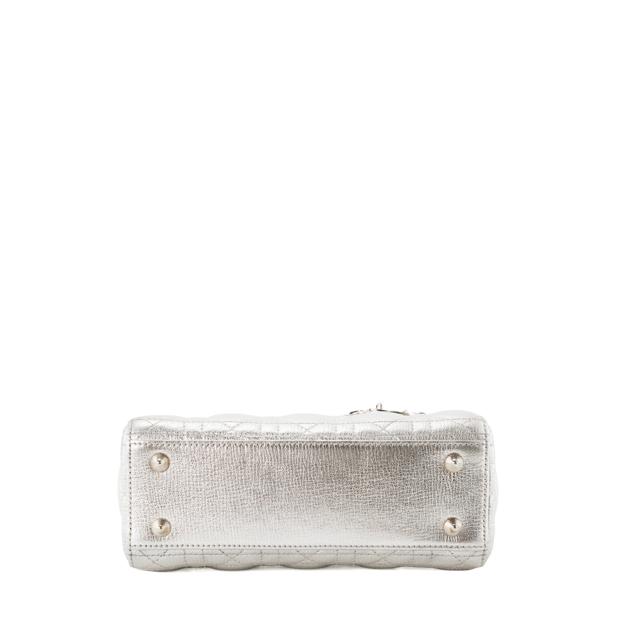 DIOR - Sac à bandoulière Lady Dior Small en cuir grainé métallisé édition limitée