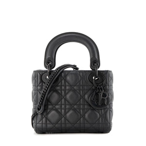 DIOR - Sac à bandoulière Lady Dior So Black Mini Dior en cuir cannage noir