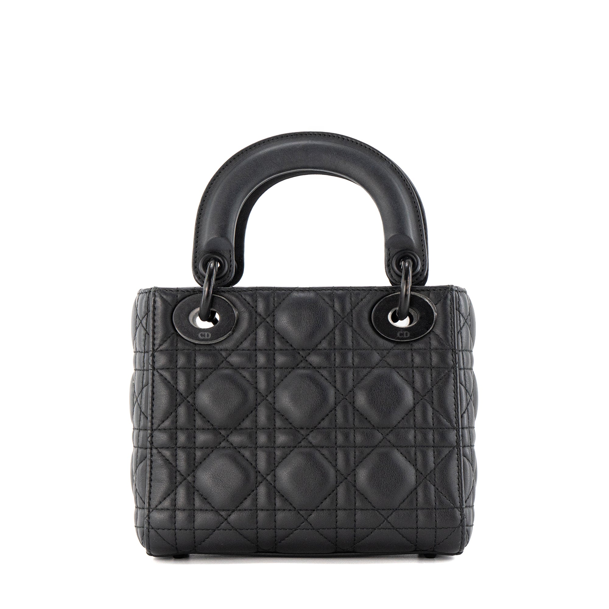 DIOR - Sac à bandoulière Lady Dior So Black Mini Dior en cuir cannage noir