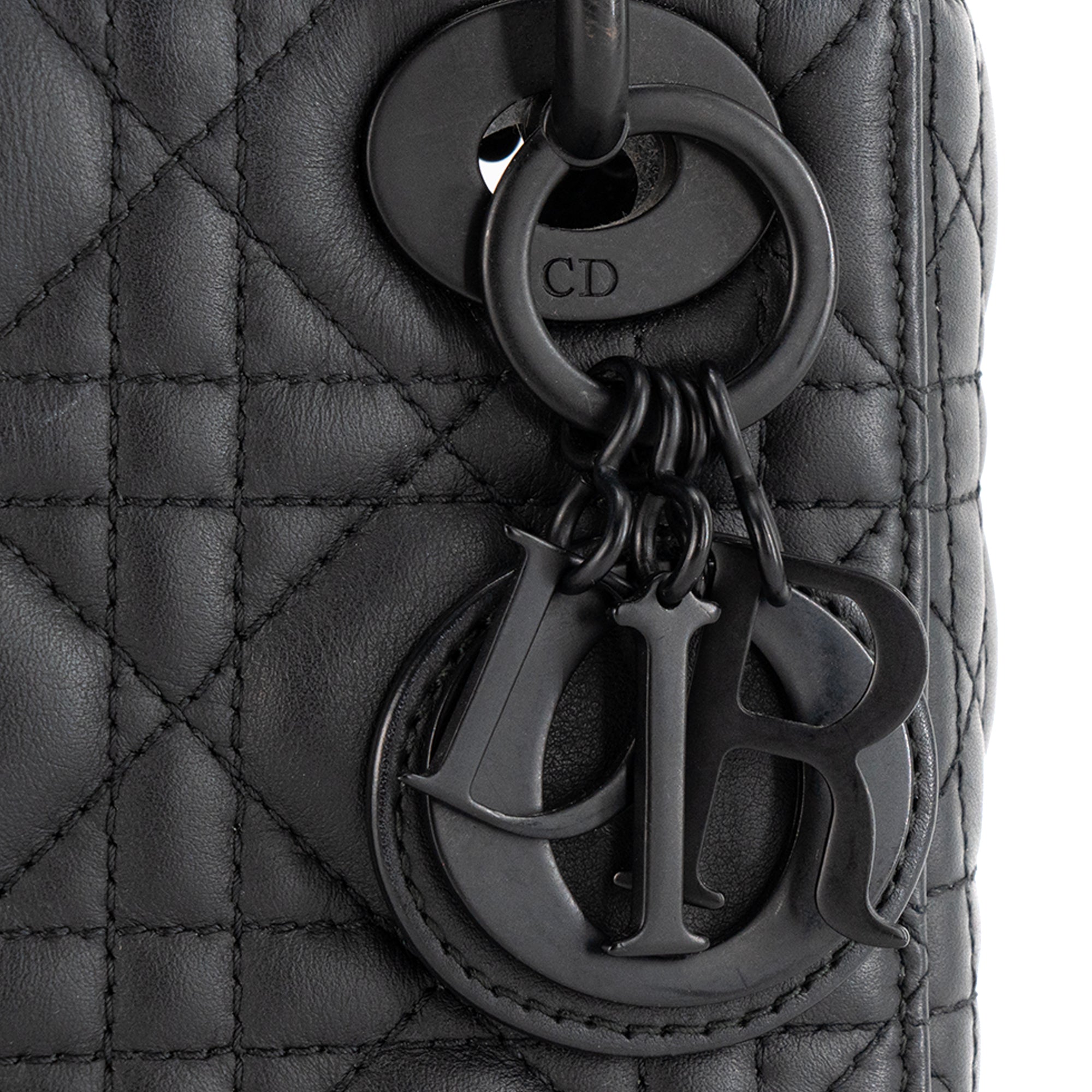 DIOR - Sac à bandoulière Lady Dior So Black Mini Dior en cuir cannage noir