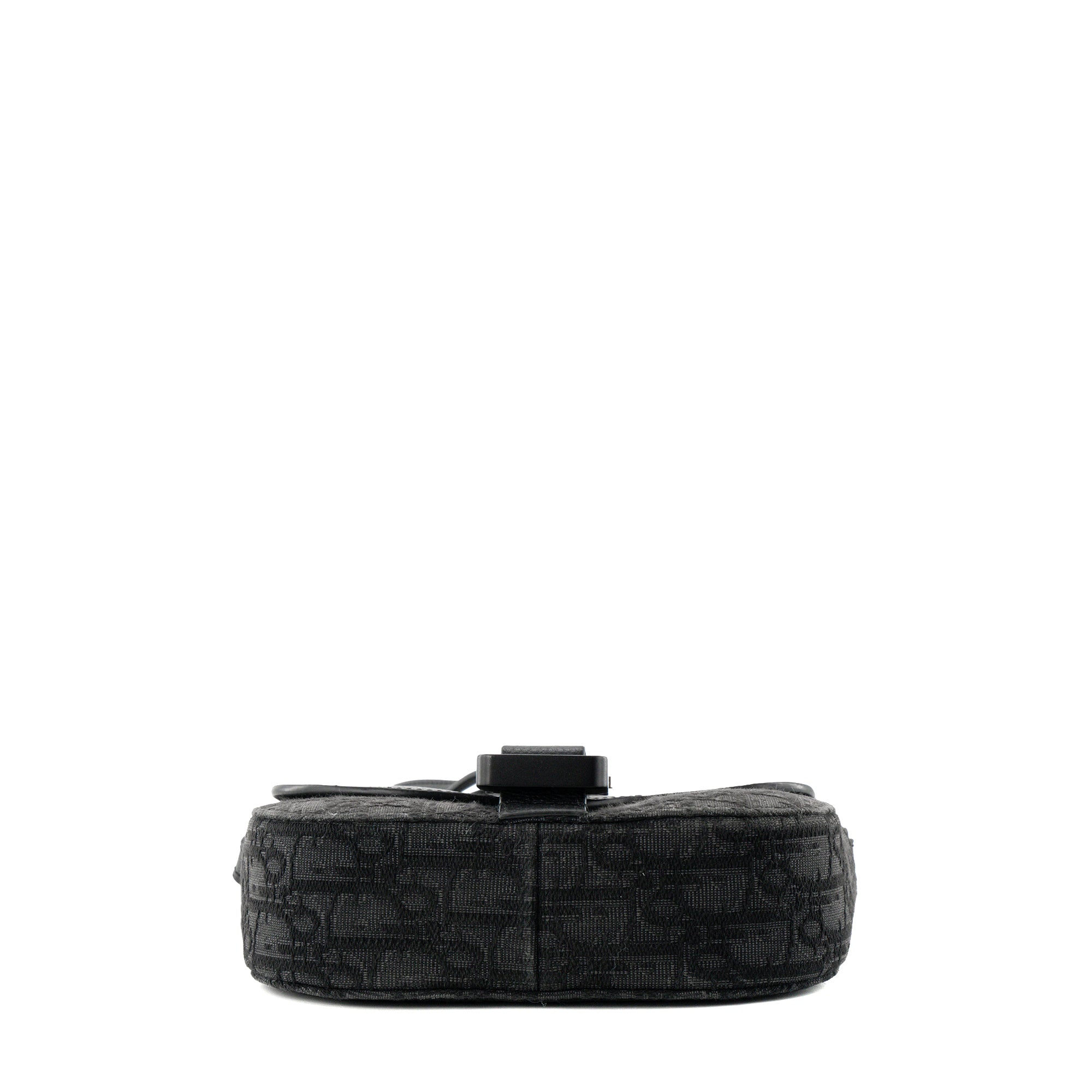 DIOR - Sac à bandoulière Messenger Saddle Dior en toile jacquard Dior Oblique et cuir grainé noir