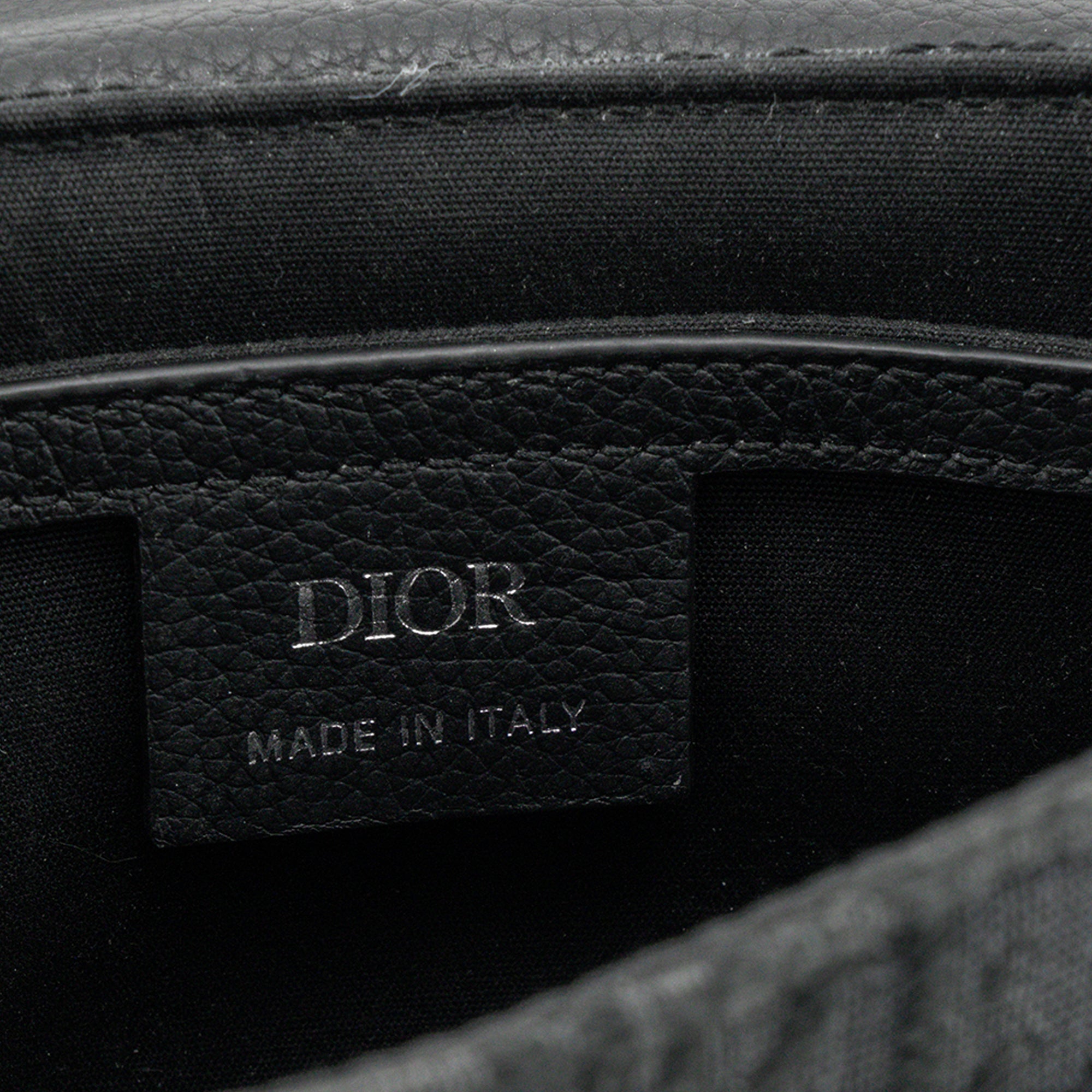 DIOR - Sac à bandoulière Messenger Saddle Dior en toile jacquard Dior Oblique et cuir grainé noir